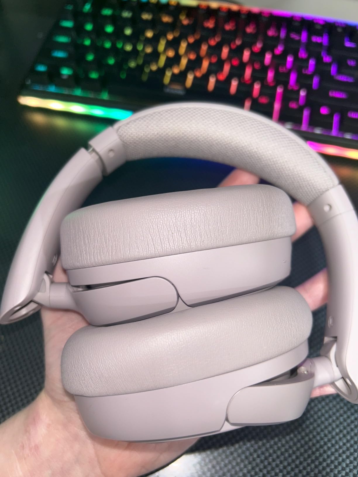 JLab JBuds Lux ANC Wireless Headphones, Mauve, Hybrid Active Noise Cancelling, Customizable Sound, Spatial Audio Compatible, Premium Over-Ear Bluetooth Headset customer photo 2