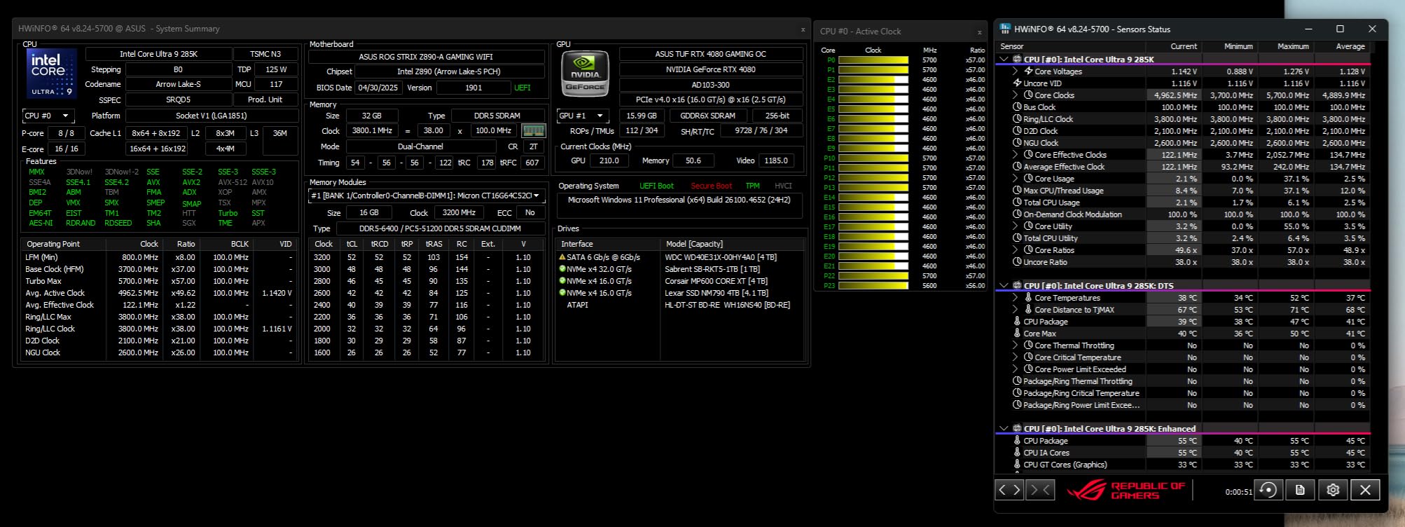 Intel Core Ultra 9 Desktop Processor 285K - 24 cores (8 P-cores + 16 E-cores) and 24 threads - Up to 5.7 GHz unlocked customer photo 2