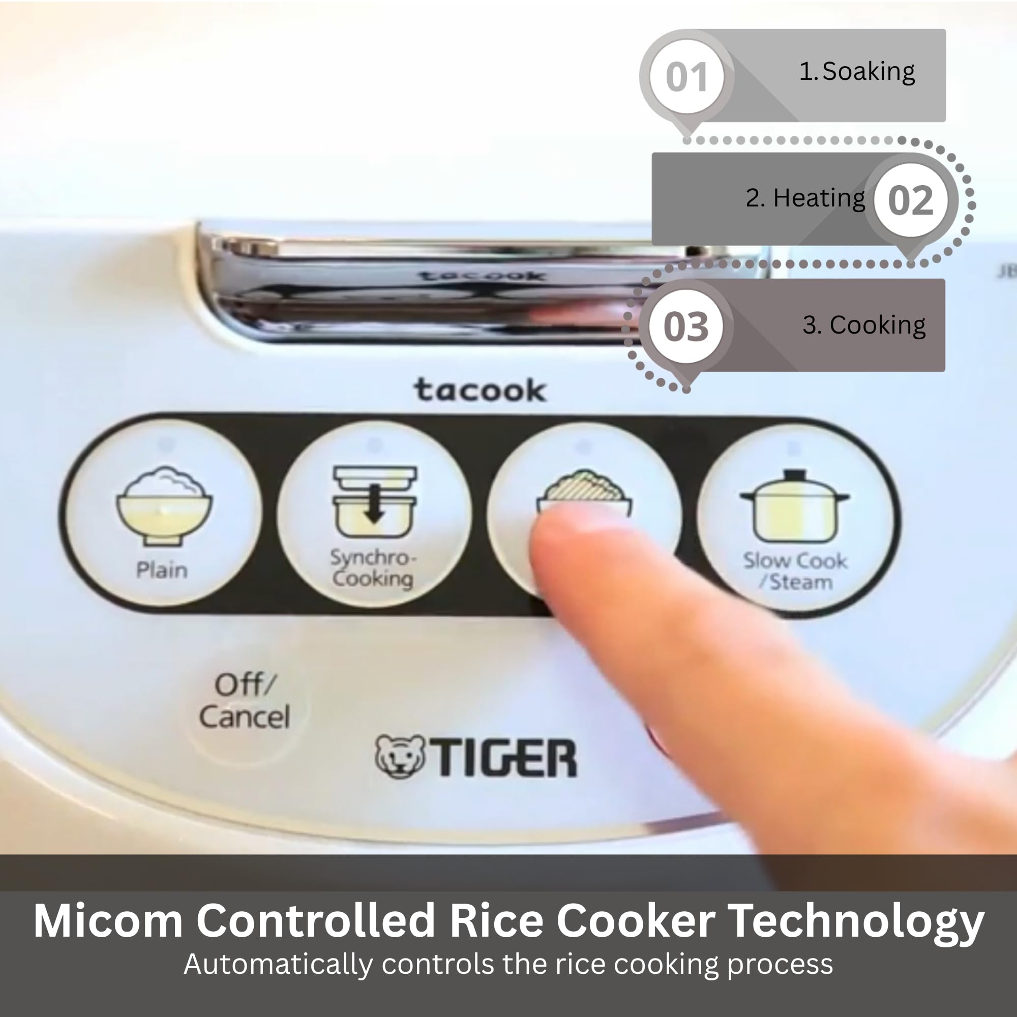 Tiger JBV-A18U-W 10-Cup Micom Rice Cooker with Food Steamer and Slow Cooker, White customer photo 2