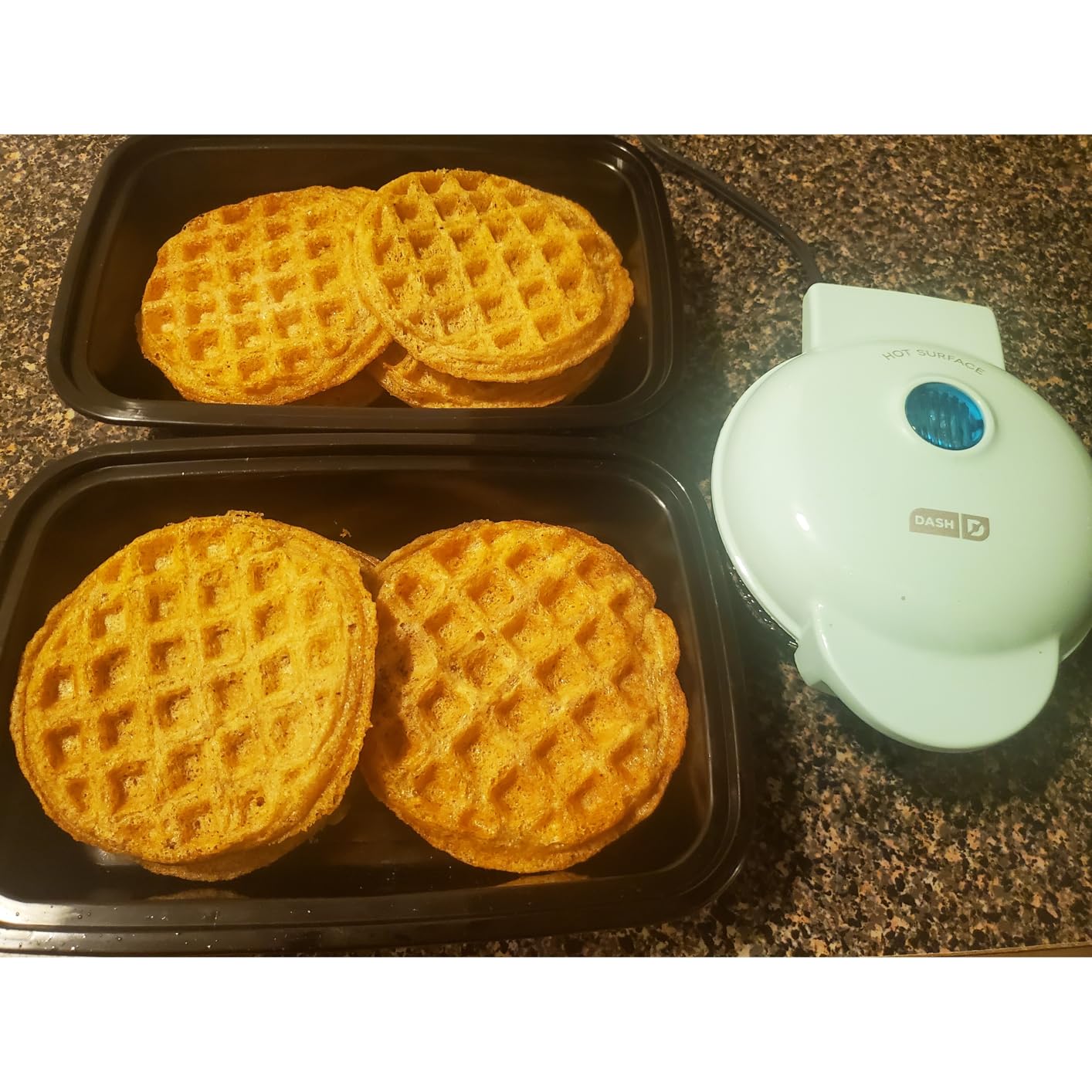 Dash Mini Waffle Maker- Compact Electric Iron for Creative Homemade Treats - Nonstick Surface - Easy-to-Clean - Perfect for Kids & Families - Red customer photo 2