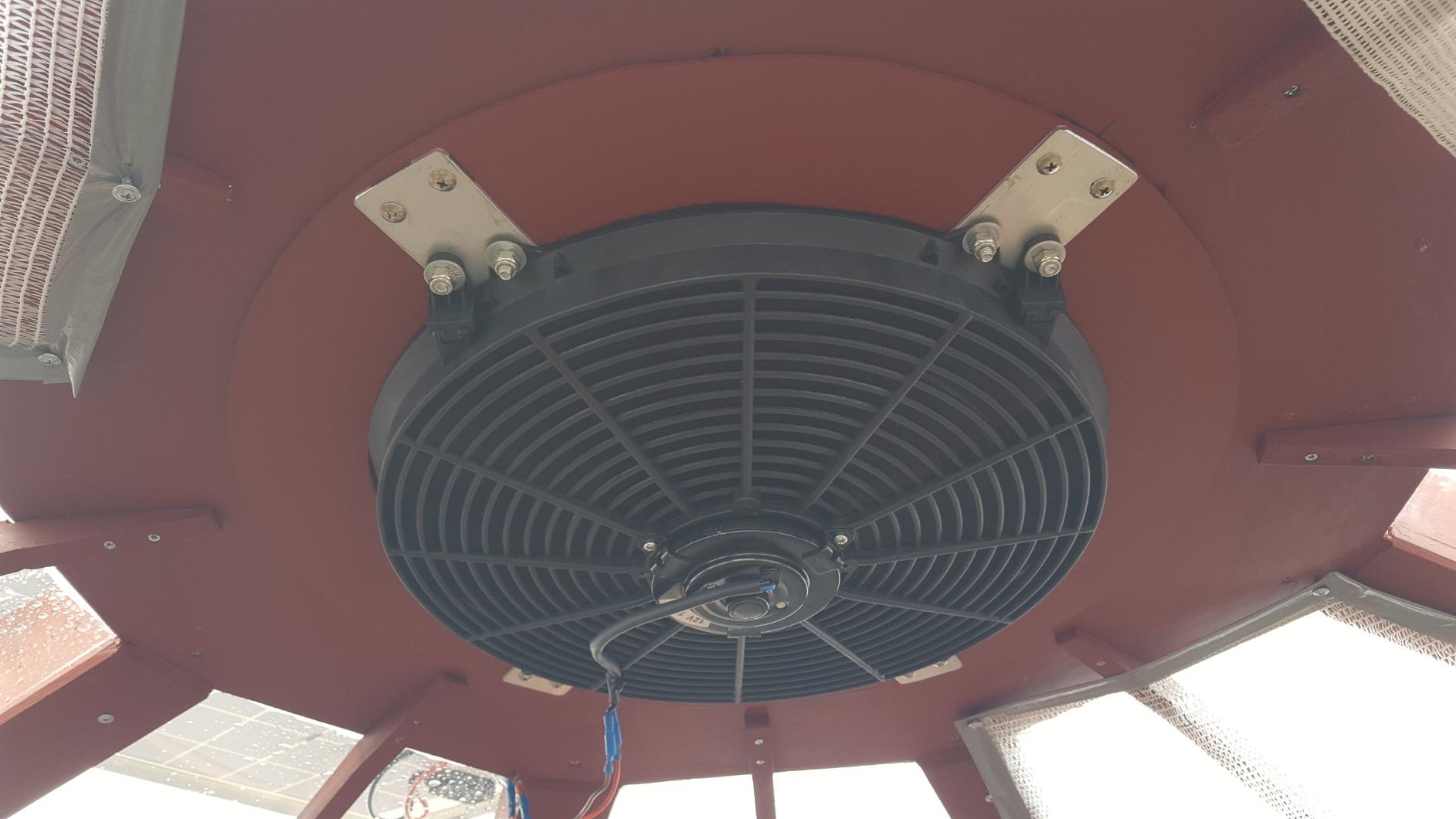 Amtrak Solar 12-Inch 100W Solar Attic Fan with Thermostat, 2100 CFM Quiet Ventilator Cools Up to 3,000 Sq Ft, Plug & Play Exhaust Fan for Attic, Garage, Shed, Greenhouse - Made in USA customer photo 1