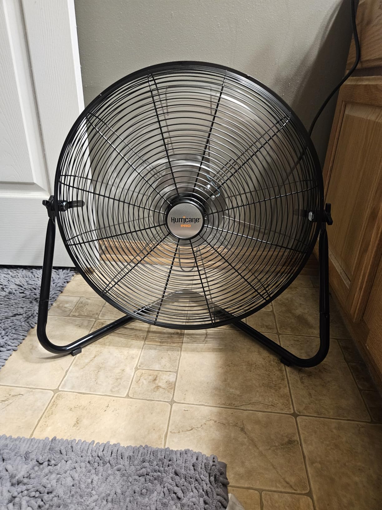 Hurricane Pro Heavy-Duty High Velocity Metal Blade Floor Fan w/ 3 Speeds, Black, 20