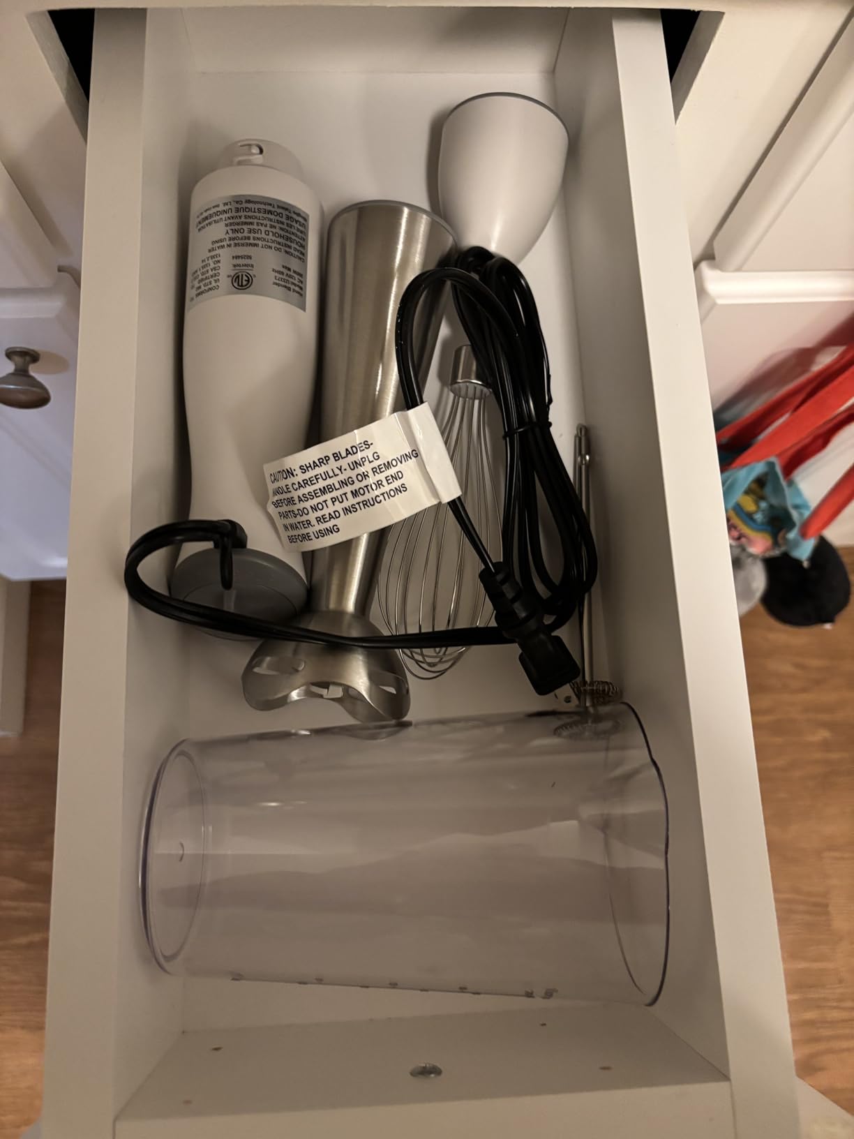 Immersion Hand Blender, UTALENT 5-in-1 8-Speed Immersion Blender with 500ml Food Grinder, 600ml Container, Milk Frother, Egg Whisk, Puree Infant Food, Smoothies, Sauces and Soups - White customer photo 2