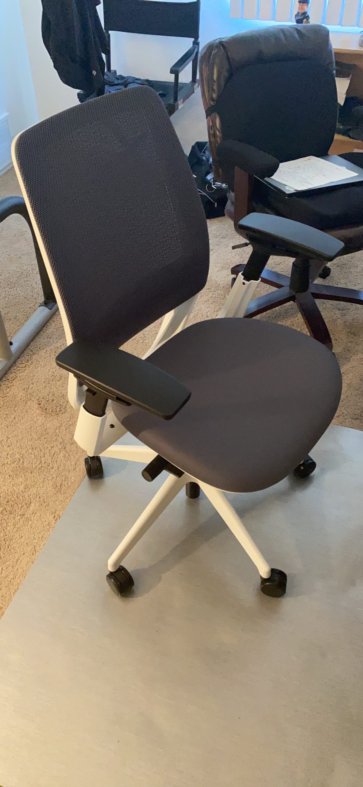 Steelcase Series 2 Office Chair - Ergonomic Work Chair with Wheels for Carpet - with Back Support, Weight-Activated Adjustment & Arm Support - Adjustable Rolling Chairs for Desk - Licorice customer photo 1