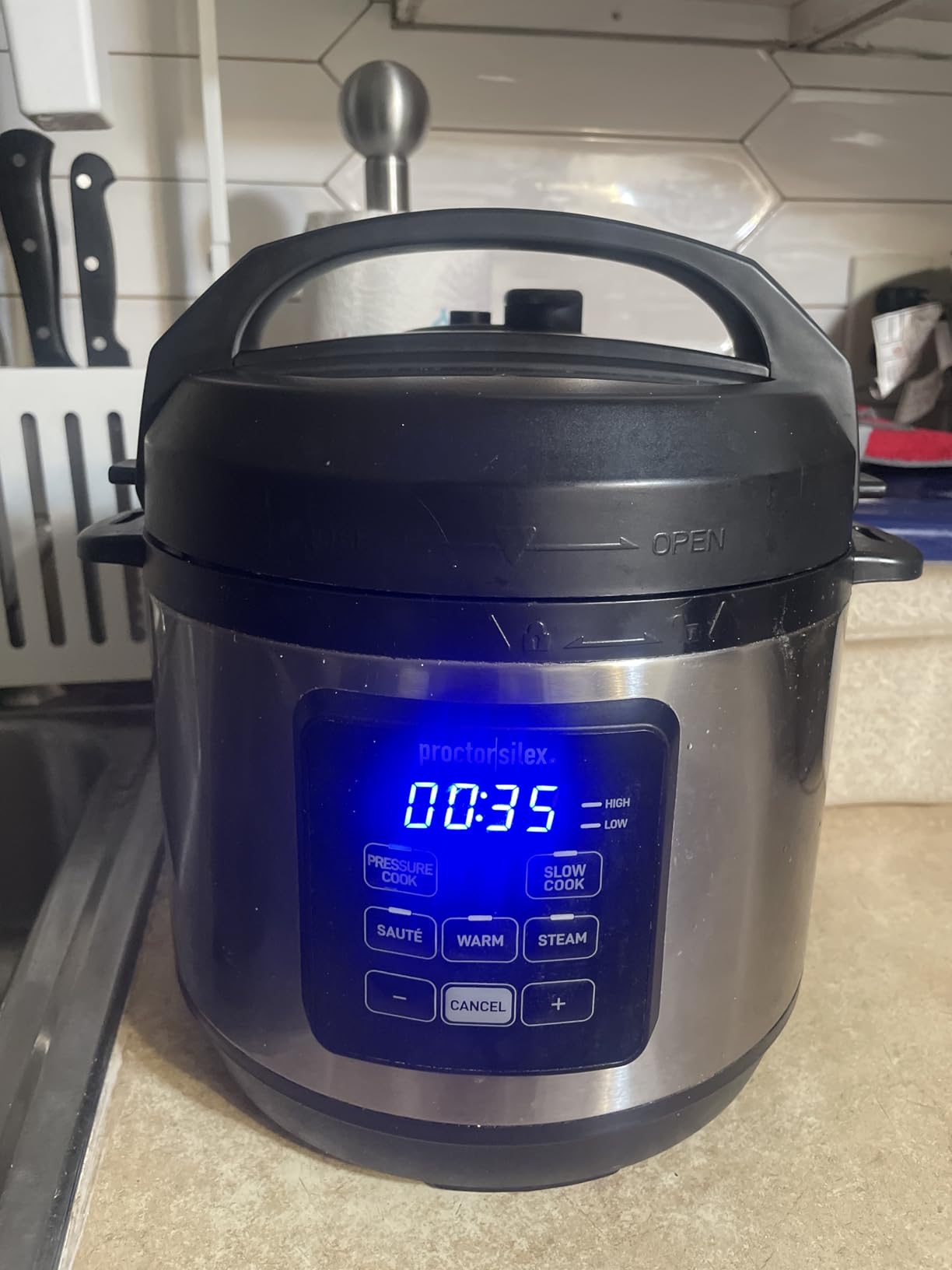 Proctor Silex Proctor-Silex Simplicity 4-in-1 Electric Pressure Cooker, 3 Quart Multi-Function With Slow Cook, Steam, Sauté, Rice, Stainless Steel (34503) customer photo 1