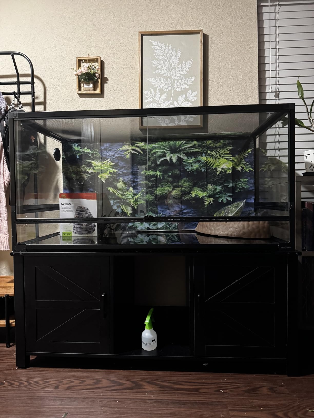 REPTI ZOO Collapsible 120 Gallon Reptile Tank, Tempered Glass Large Reptile Terrarium 48