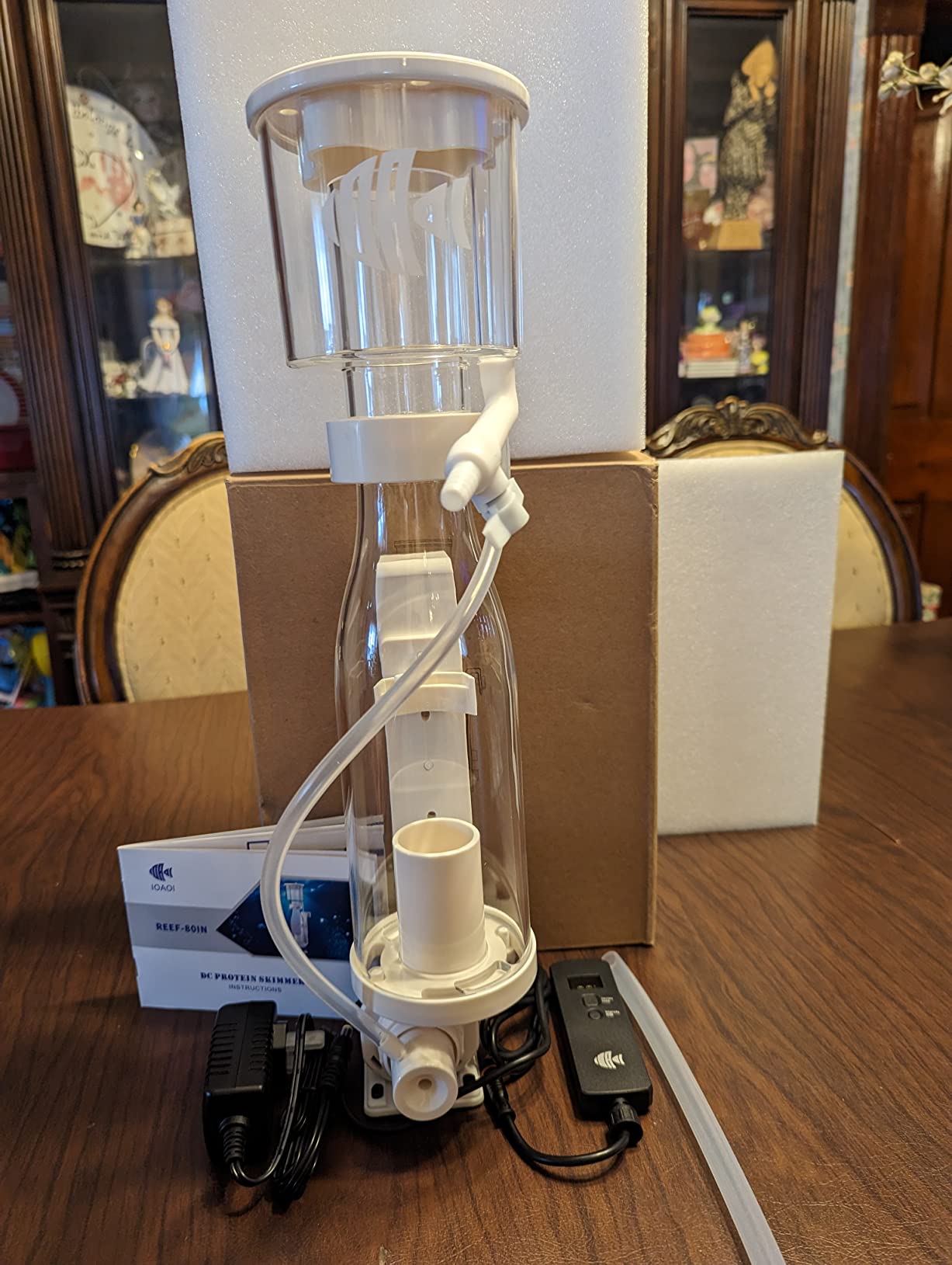 IOAOI Protein Skimmers for Saltwater Aquariums, Hang On Protein Skimmer for Fish Tanks up to 80 Gallons, DC Pinwheel Pump with Controller, Not for Rimmed Tank customer photo 2