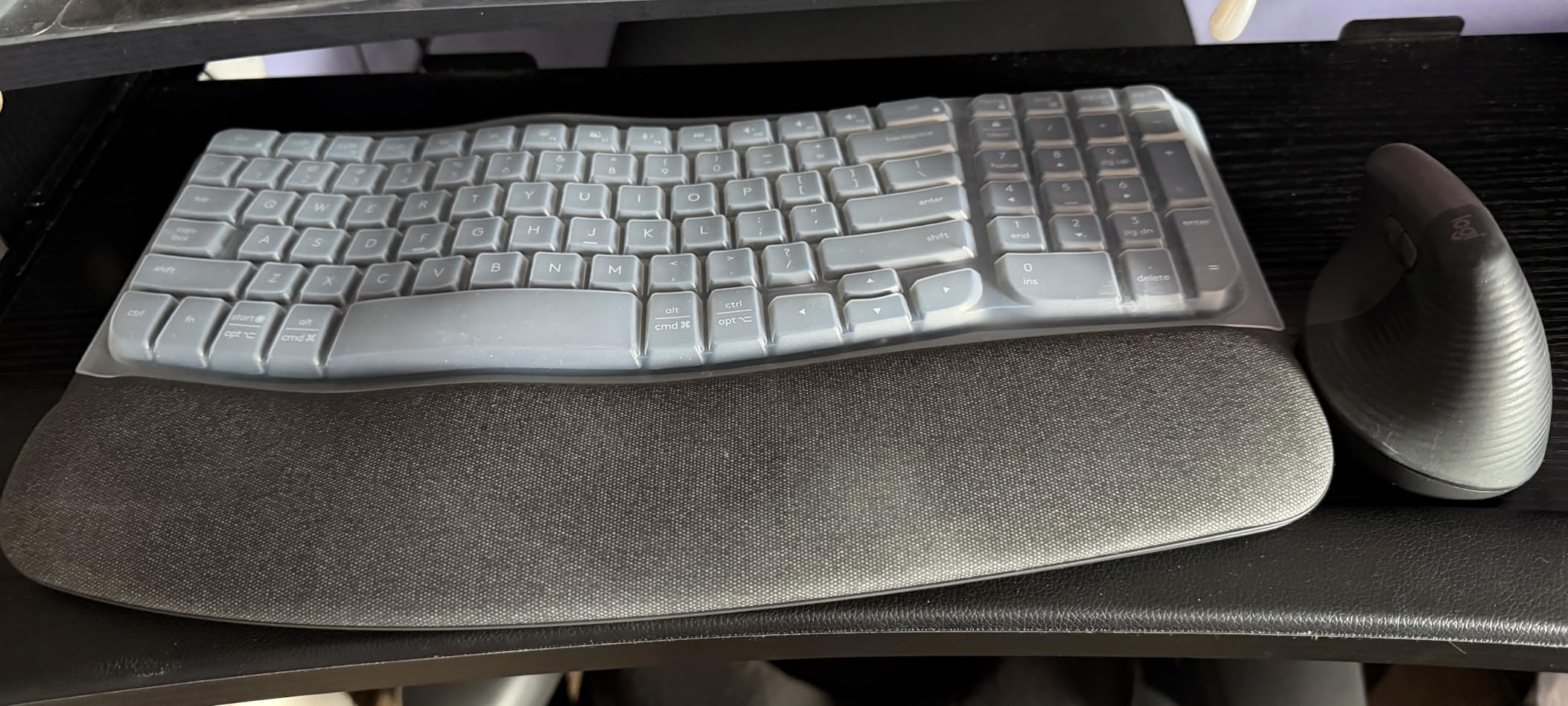 Logitech Wave Keys Ergonomic Wireless Keyboard with Palm Rest - Graphite customer photo 2