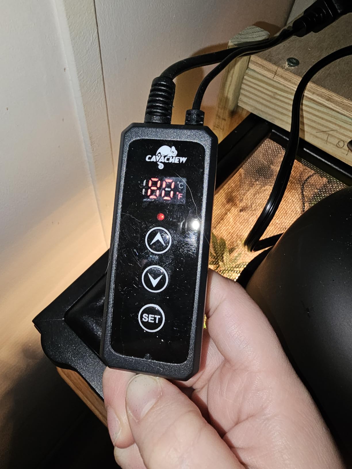 Dimming Thermostat Reptile, Thermostat for Reptile Heat Lamp Mats Bulbs, PID Temperature Controller for Reptile Amphibian Habistat, Memory Function, LED Digital Screen, Sensitive Probe, 300W customer photo 2