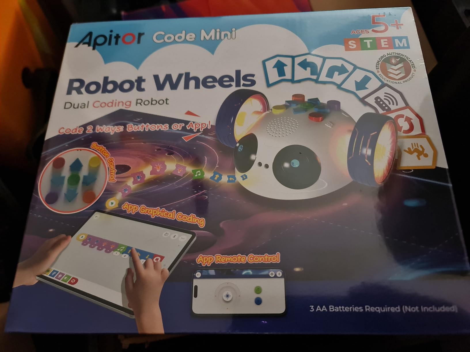 Apitor Coding Robot Toys for Kids Ages 5+, STEM Robot Toy Kit with Wheels and Play Cards, Screen Free Remote Control Programming Interactive Toy for Boys and Girls Ages 5-8 customer photo 1