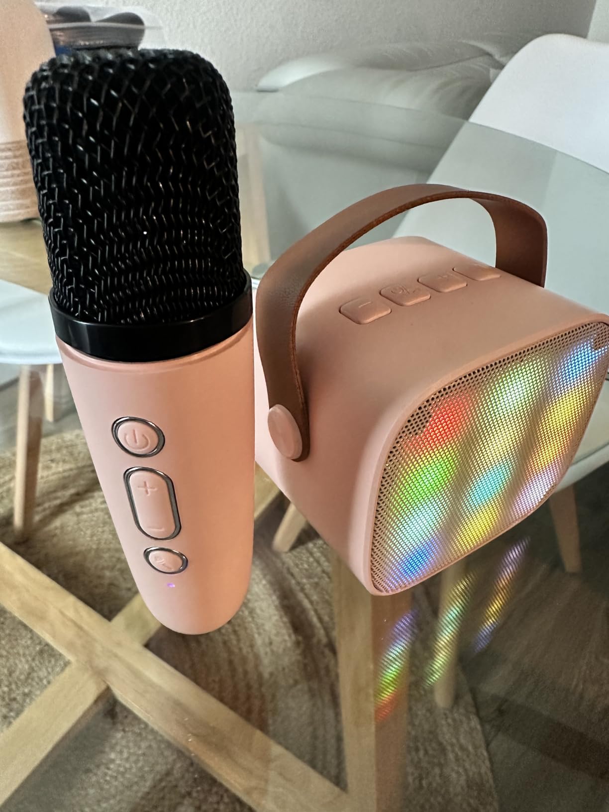 YLL Karaoke Machine for Kids, Portable Mini Speaker with 2 Wireless Microphones, TOP Kids Gifts for Girls Ages 3, 4, 5, 6, 7, 8, 9, 10+ Years Old, 4-12th Birthday Singing Present Toy Party (Purple) customer photo 2