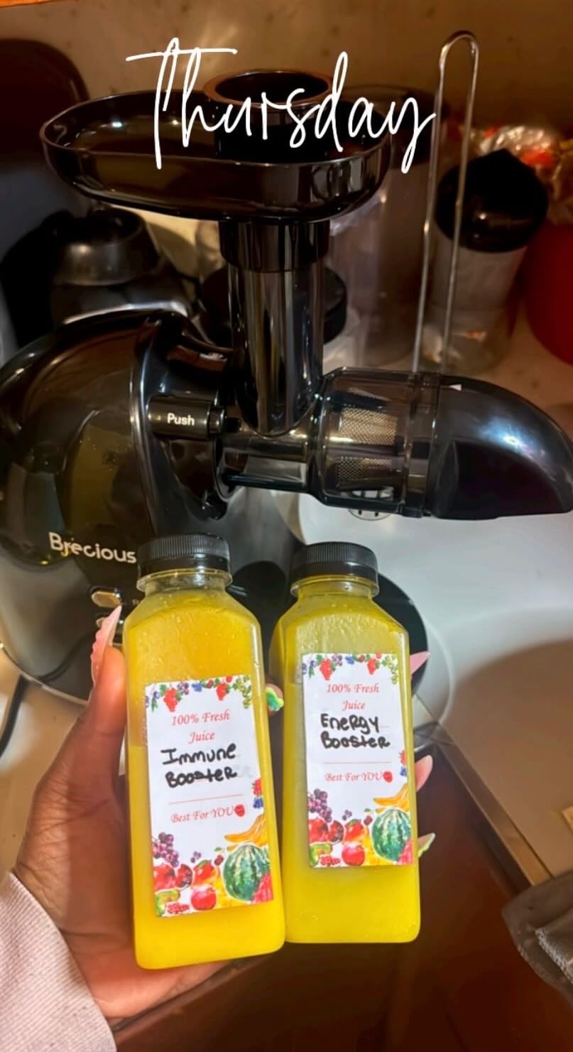 Slow Masticating Juicer, Brecious Cold Press Juicers with 2 Speed Modes & Quiet Motor, Juicers Machines Vegetable and Fruit with Reverse Function, Celery Juicer, BPA-Free, Easy to Clean customer photo 1