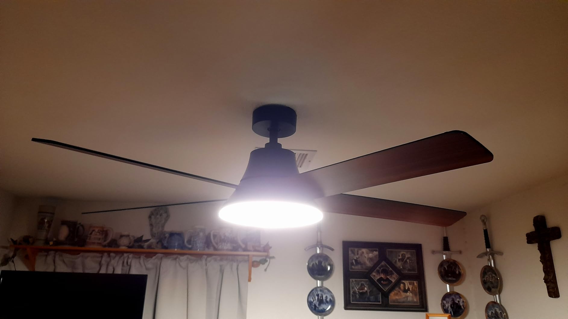 DREO Smart Ceiling Fan with Lights, 52 Inch, 12 Speeds & 3 Fan Modes, Stepless, Dimmable LED Light, Timer, 22dB Quiet DC Motor, Remote/APP/Alexa Control, Black Ceiling Fans Indoor, 2026 Upgraded customer photo 1