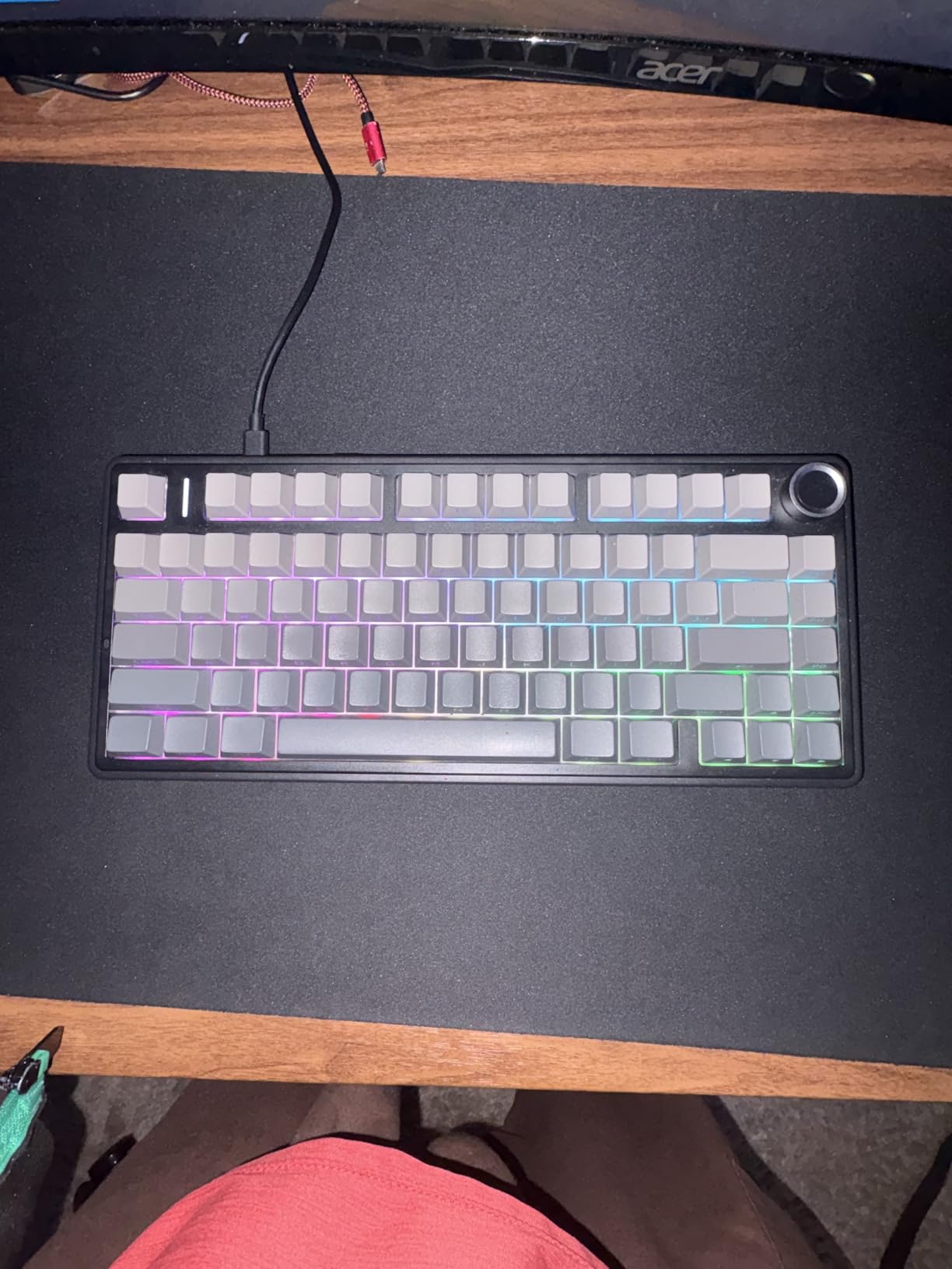 AULA F75 Pro Wireless Mechanical Keyboard, 75% Hot Swappable Custom Keyboard with Knob, RGB Backlit, Pre-lubed Reaper Switches, Side Printed PBT Keycaps, 2.4GHz/USB-C/BT5.0 customer photo 1