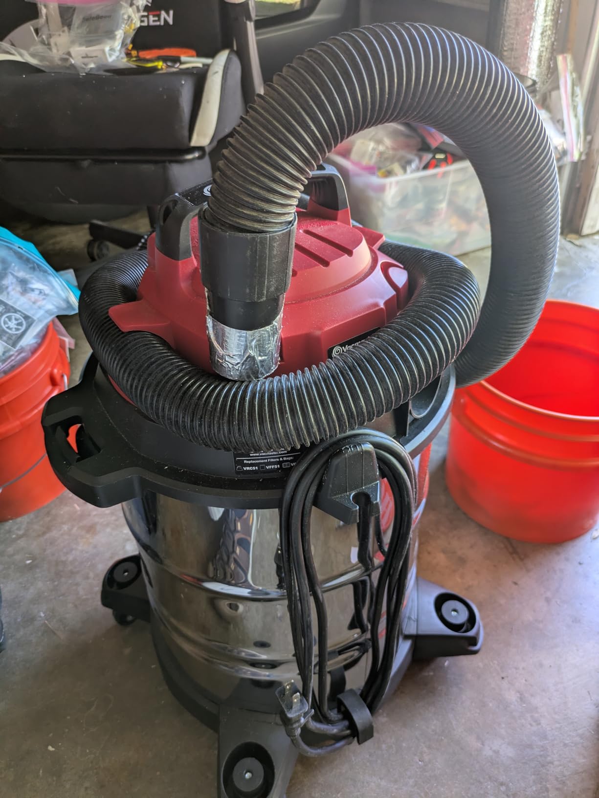 Vacmaster VOC812SF 1101 8-Gallon Premium Stainless Steel Wet/Dry Vacuum, Red Edition, 8 Gal customer photo 1