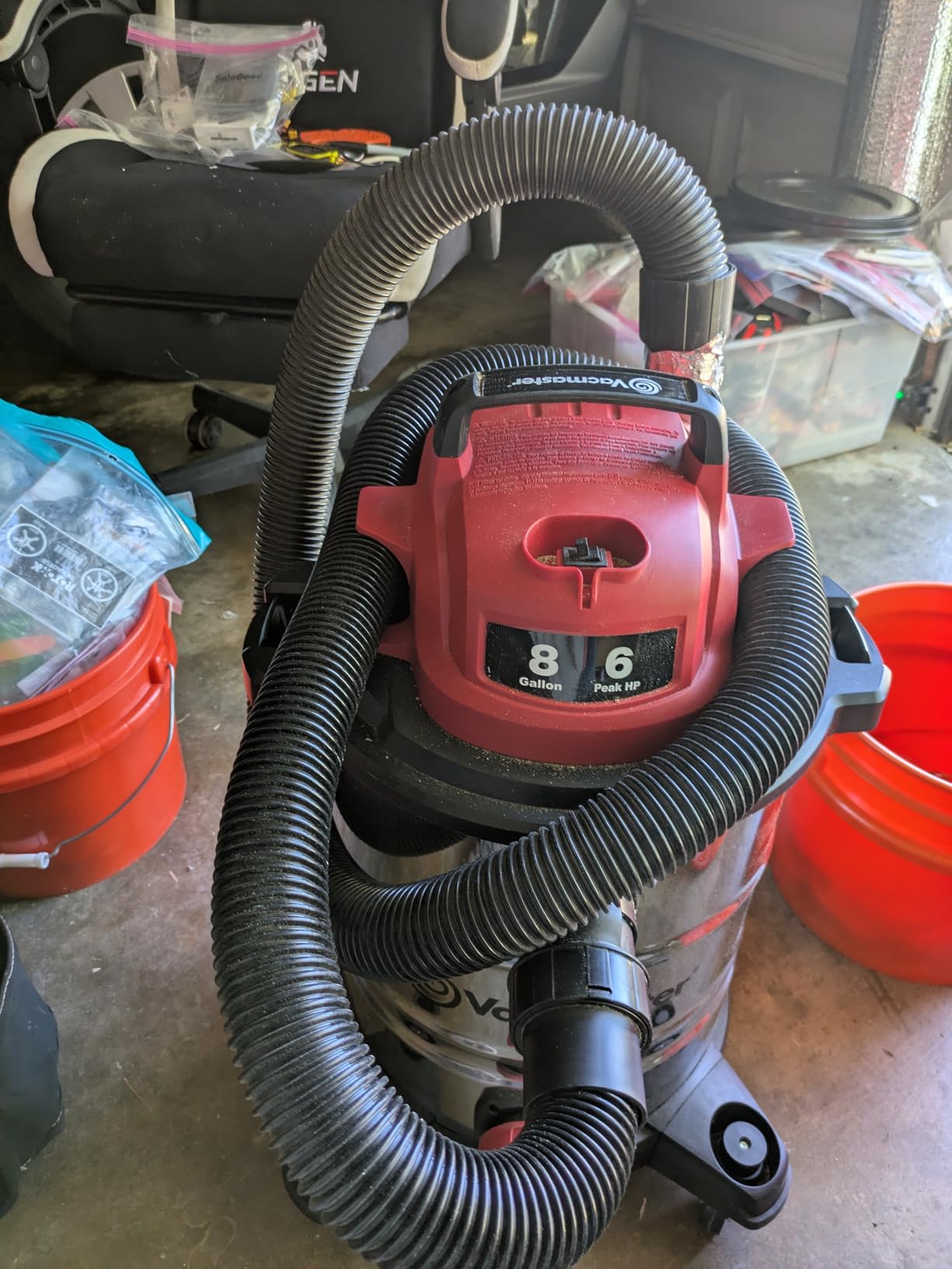 Vacmaster VOC812SF 1101 8-Gallon Premium Stainless Steel Wet/Dry Vacuum, Red Edition, 8 Gal customer photo 2