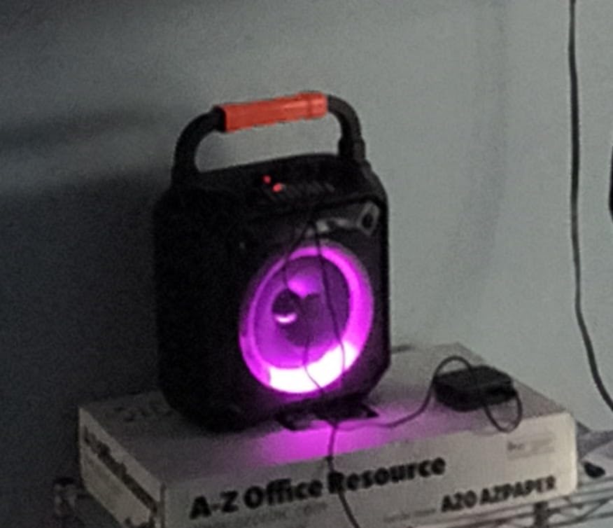 JYX Karaoke Machine for Adults & Kids with 2 Wireless Microphones, Portable Bluetooth Speaker with LED Lights, Supports USB/TF Card/AUX for Party customer photo 1