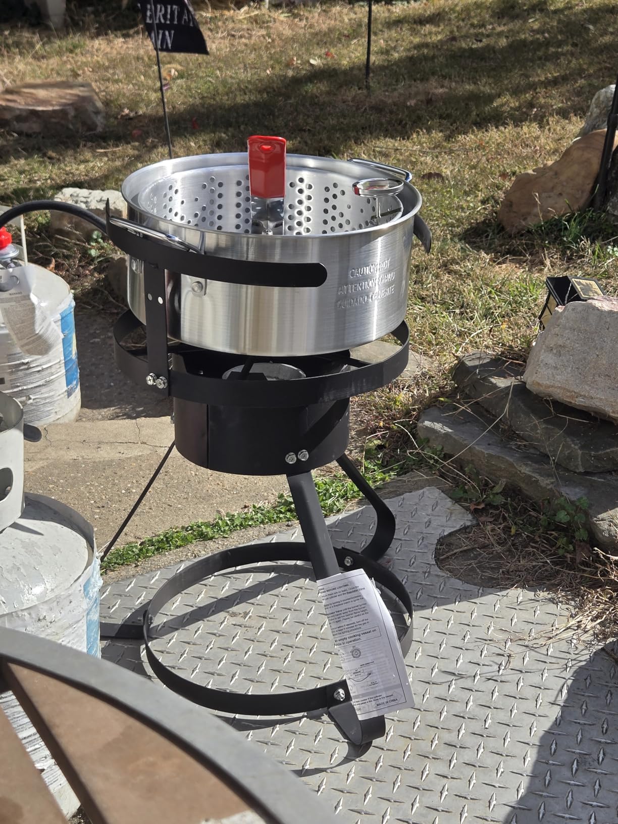 VEVOR 60 Qt Seafood Boiling Kit with Strainer, Outdoor Seafood Boil Pot and Basket, Cooking Set for Crab Crawfish Lobster Boiling, Aluminum Stockpot with 100,000 BTUs Propane Burner and Steamer Rack customer photo 1