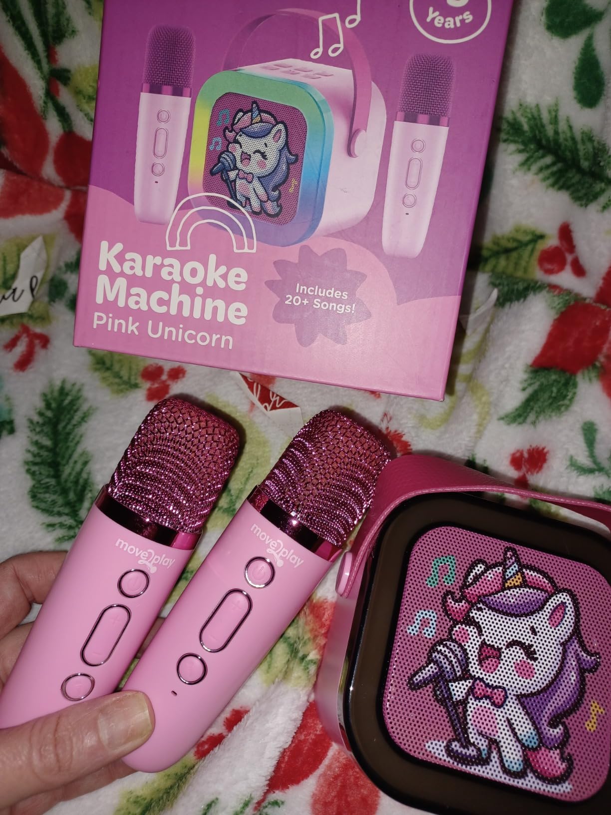 Move2Play, Karaoke Machine for Kids | Includes 20+ Kid Songs | 2 Microphones | Connect with Bluetooth | 3, 4, 5, 6, 7+ Year Old Gift | Toy for Girls, Boys, & Toddler | Birthday Present customer photo 2