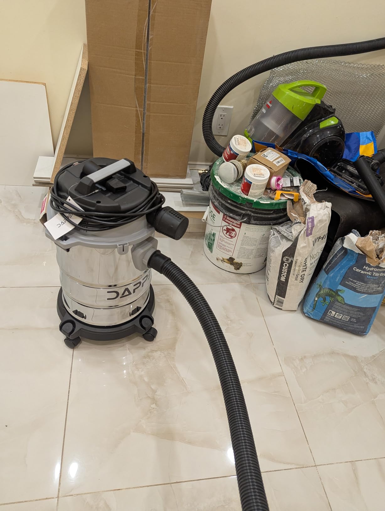 Dapper Supply 26.5 Gallon 11 Peak HP Wet/Dry Vacuum, Stainless Steel Tank, 2 in 1 Function Portable Shop Vacuum with Attachments, Built-in Drain Ideal for Jobsite, Garage & Workshop. customer photo 2