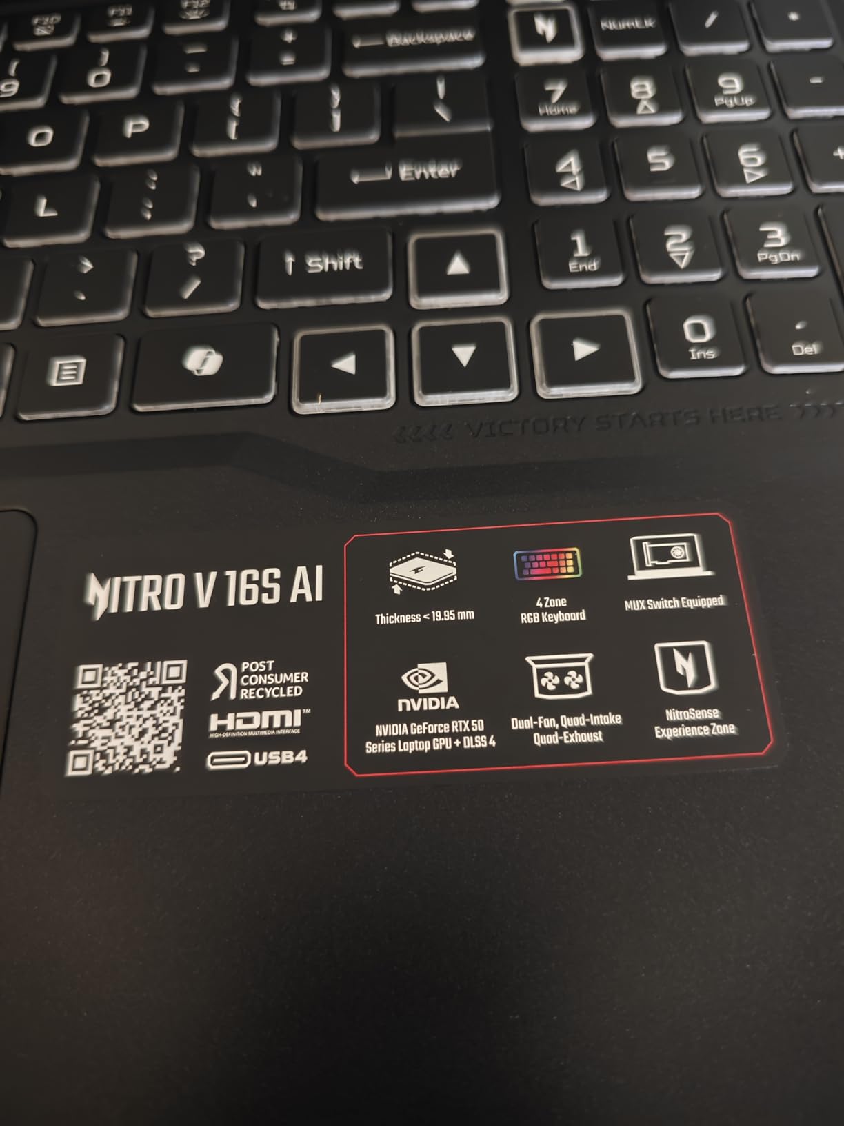 Acer Nitro V 16S AI Gaming Laptop | AMD Ryzen 7 260 Processor | NVIDIA GeForce RTX 5060 Laptop GPU | 16