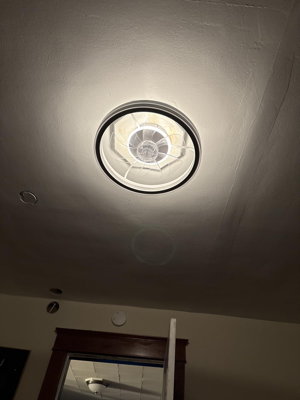 Lumary Smart Ceiling Fan Light with 2200K Nightlight, WiFi & Bluetooth Low Profile Ceiling Fan with Light Remote for Bedroom, RGBAI & 42 Scenes Mode, Flush Mount Easy to Install, 5000 LM, 19in Black customer photo 1
