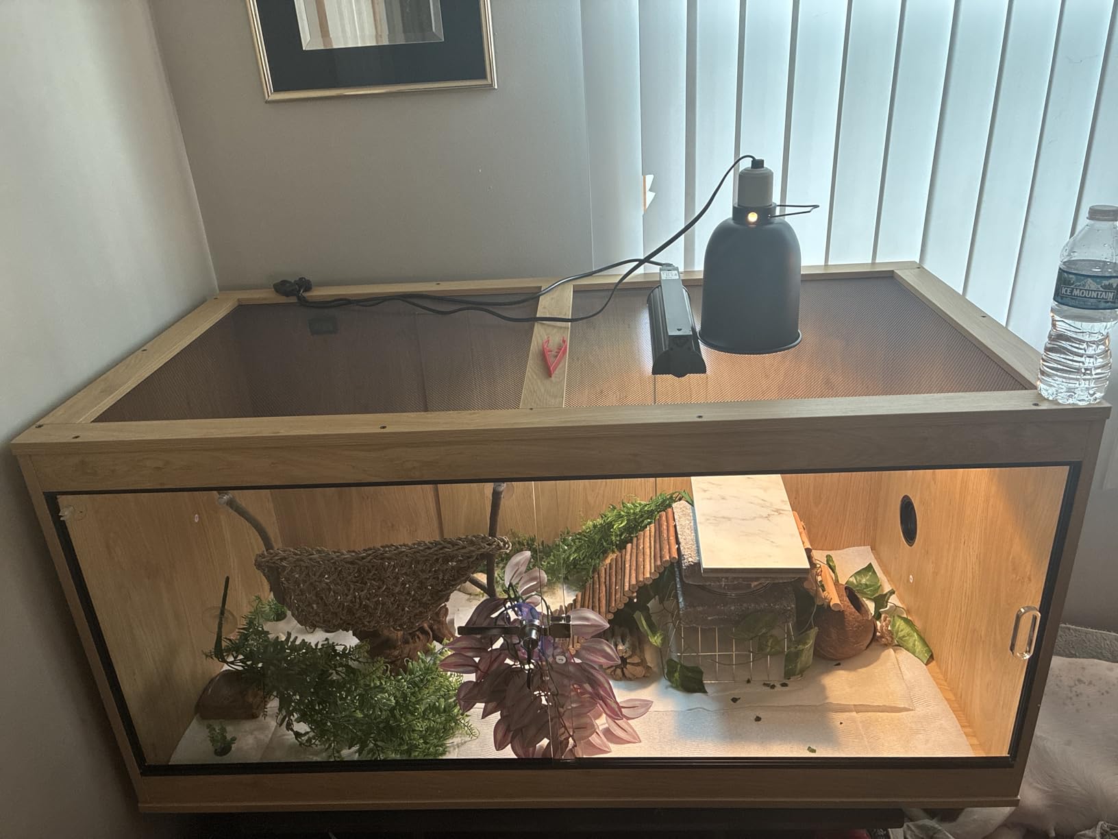 110 Gallon Reptile Tank for Lizards, Bearded Dragon Enclosure Terrarium, Large Stackable Cage with Glass Sliding Doors and Lock and Cable Port, Black customer photo 2