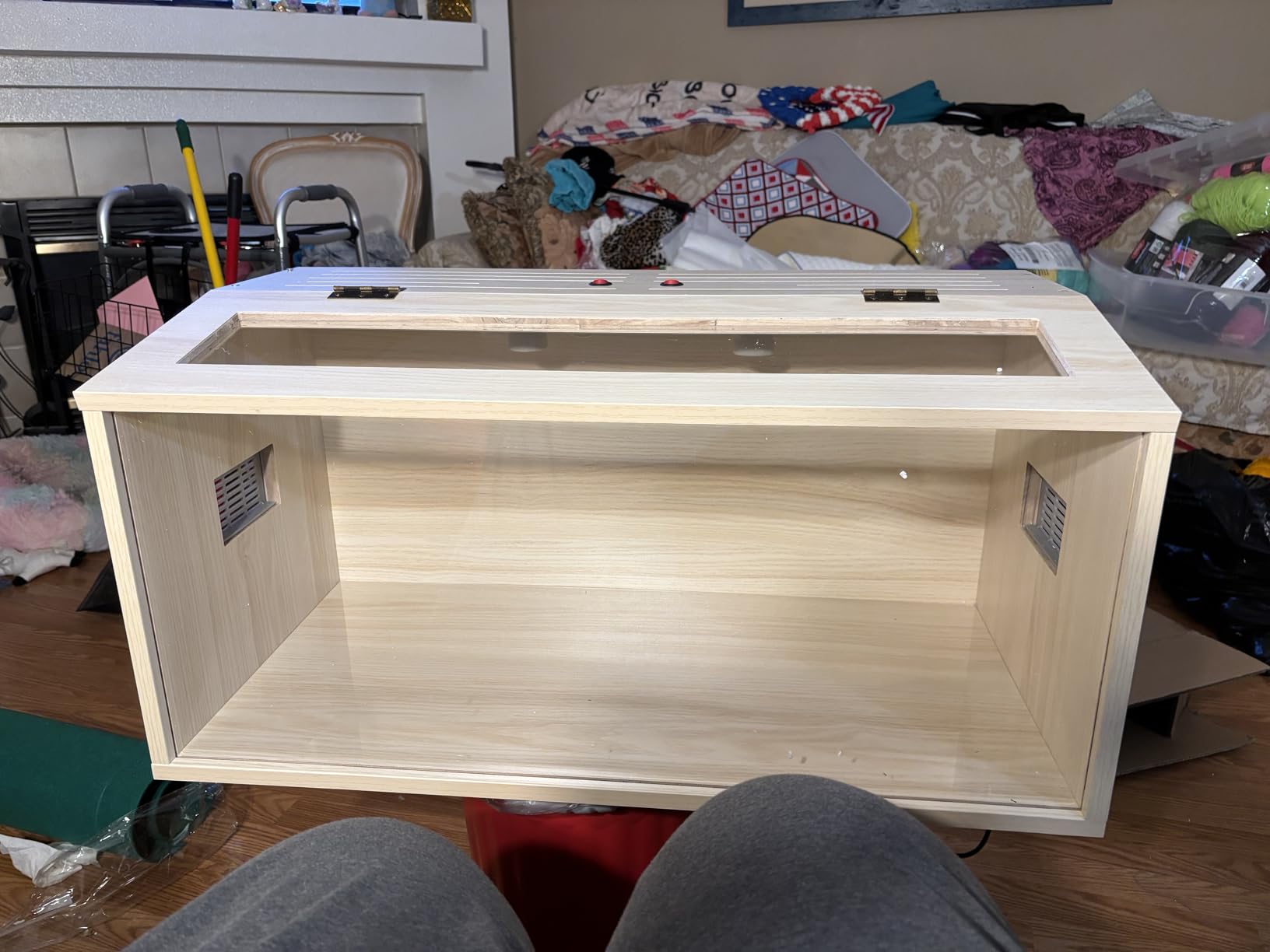 PROLEE Bearded Dragon Tank, Wooden Reptile Tank and Lizard Tank, Tempered Glass Large Bearded Dragon Enclosure with Built-in Lamp Fixture (48X20X20inch, 80 Gallons) customer photo 2