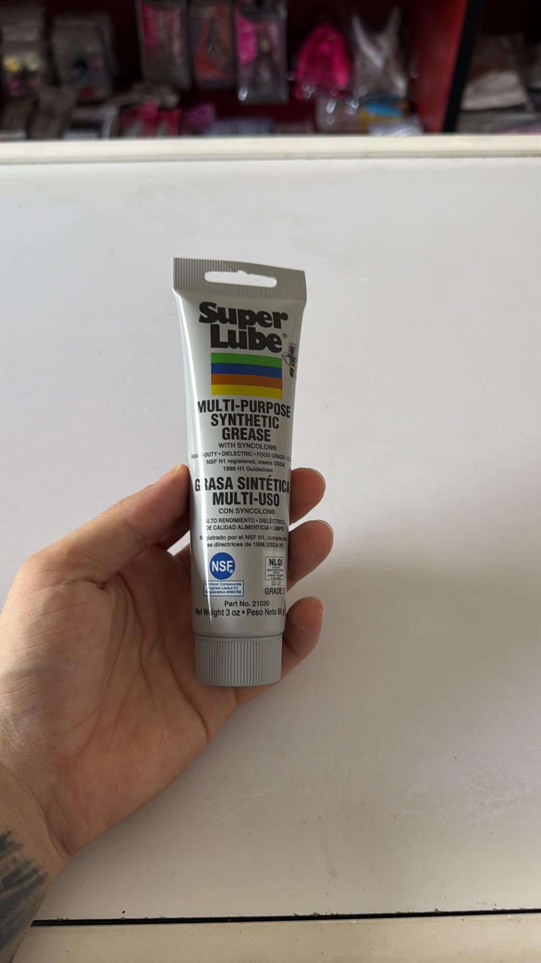 Super Lube Multi-Purpose Synthetic Grease w/ Syncolon - High Temperature, Water & Corrosion Resistant Grease - Translucent White - Tube - 3 oz (21030) customer photo 2