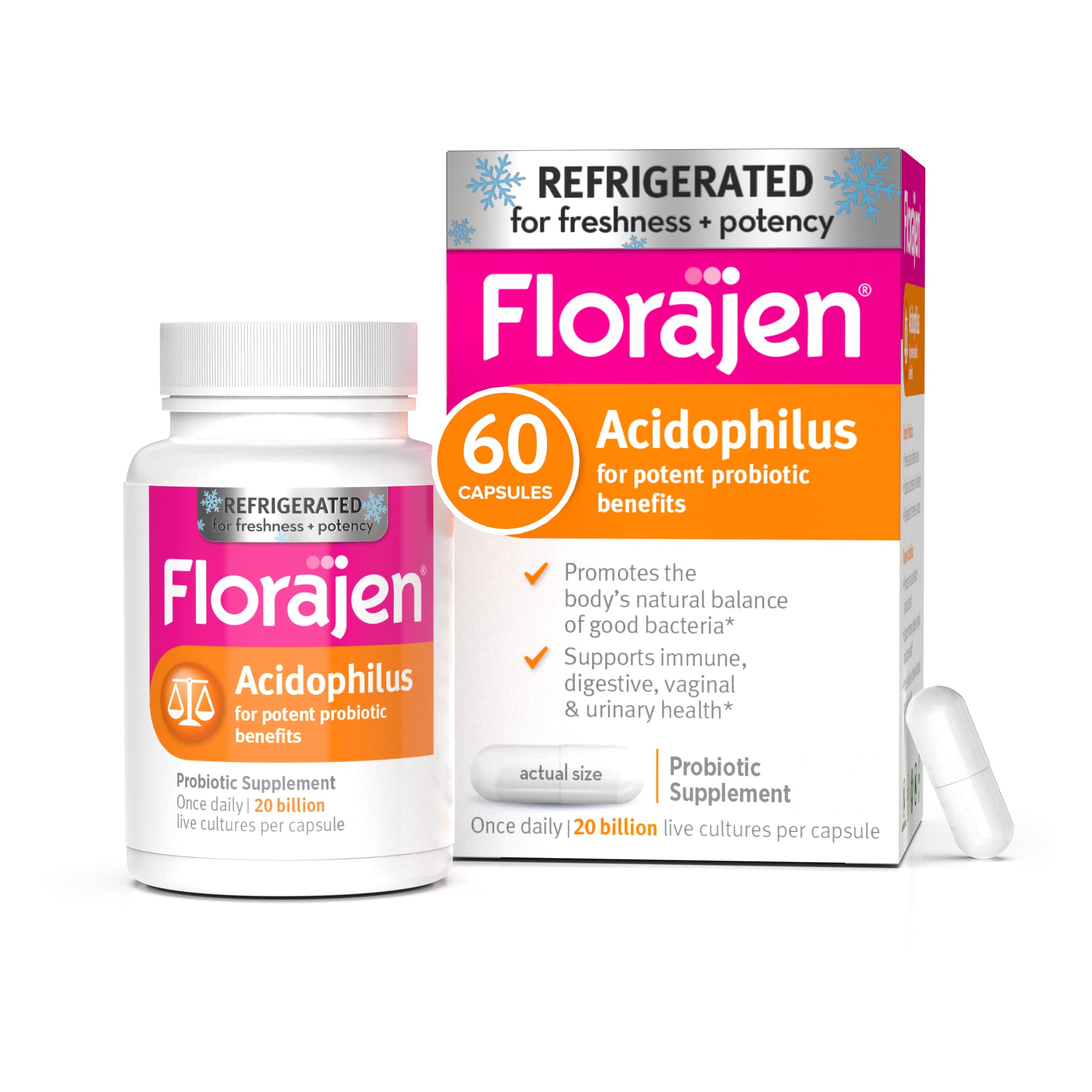 Florajen Acidophilus Probiotic, Extra-High Potency, 60 Capsules customer photo 1