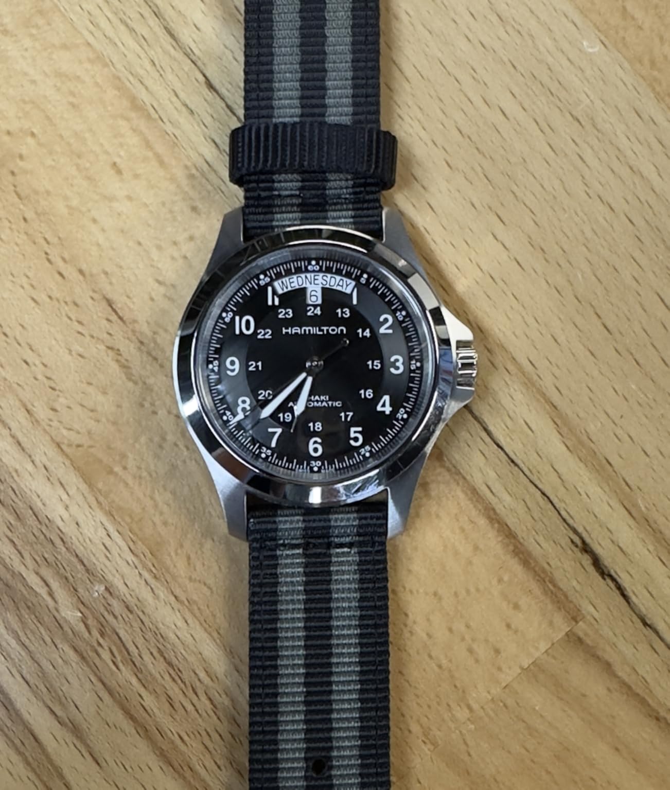 Hamilton Khaki Field King Automatic Men's Watch, 40mm Stainless Steel Case, Swiss Made, Black Dial Analog Wrist Watch for Men, 50m Waterproof, Sapphire Crystal, Stainless Steel Strap customer photo 1