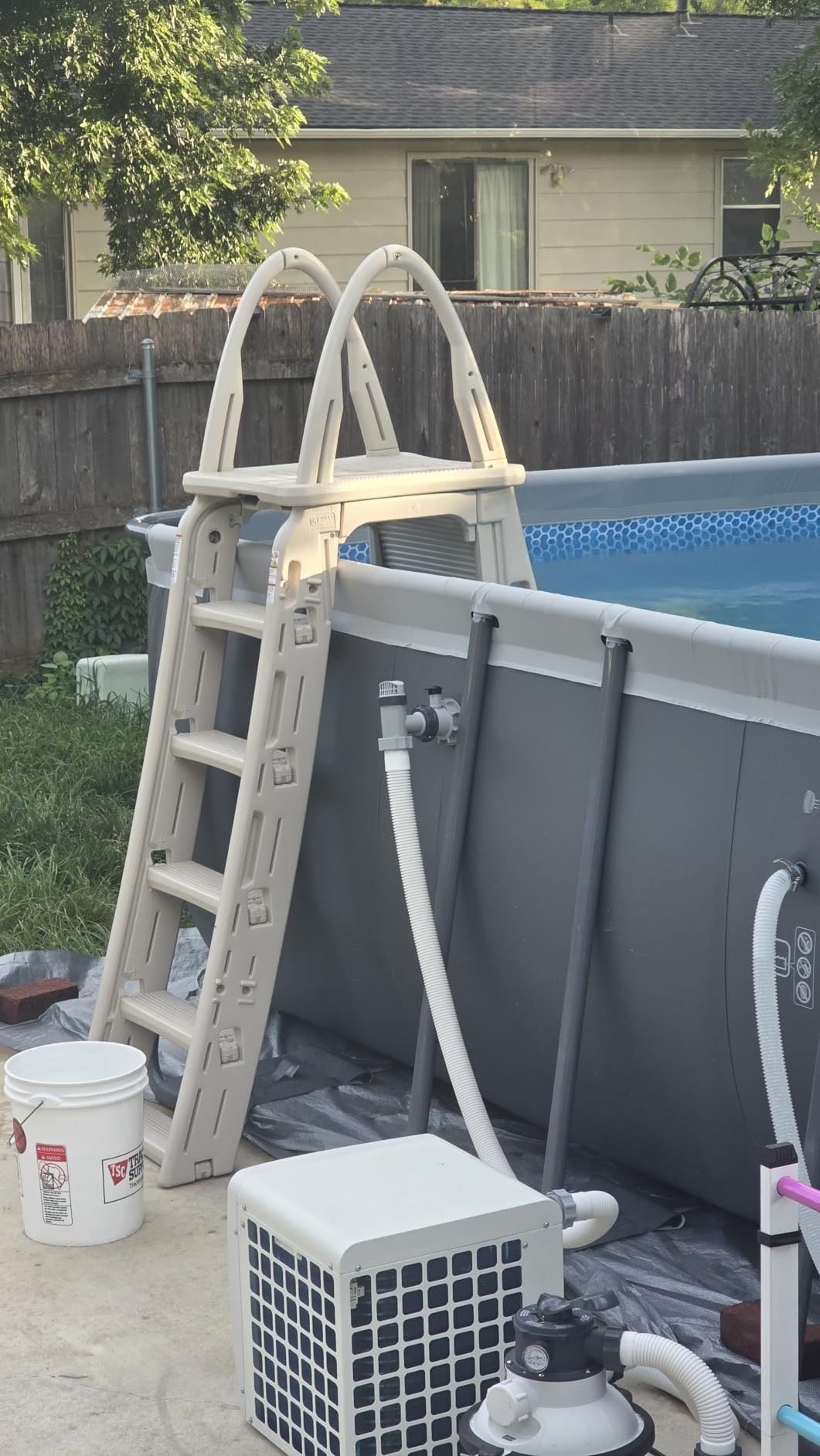 Confer Plastics 7200 Roll Guard A-Frame Safety Ladder for Above-Ground Pool Heights 48