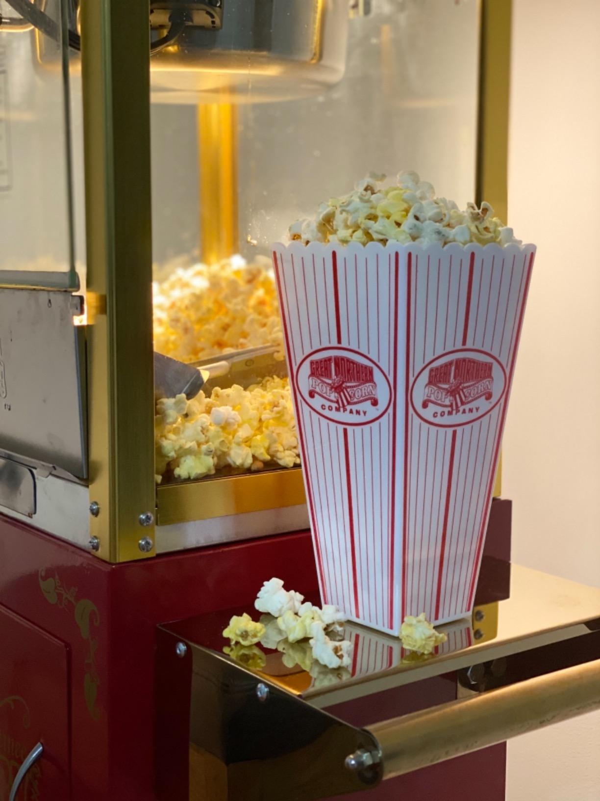 Matinee Popcorn Machine with Cart - 8oz Popper with Stainless-Steel Kettle, Warming Light, and Accessories by Great Northern Popcorn (Red) customer photo 1