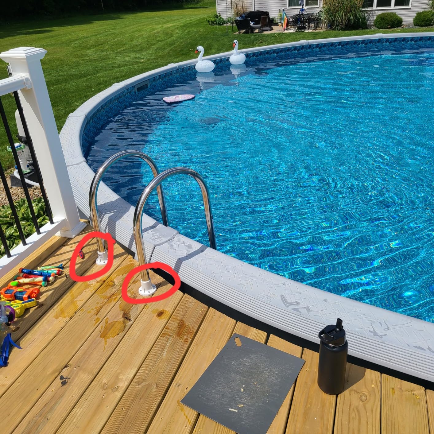 SWIMLINE HYDROTOOLS Stainless Steel Pool Ladder - Heavy Duty Swimming Step Accessory, In-Ground, 52.5