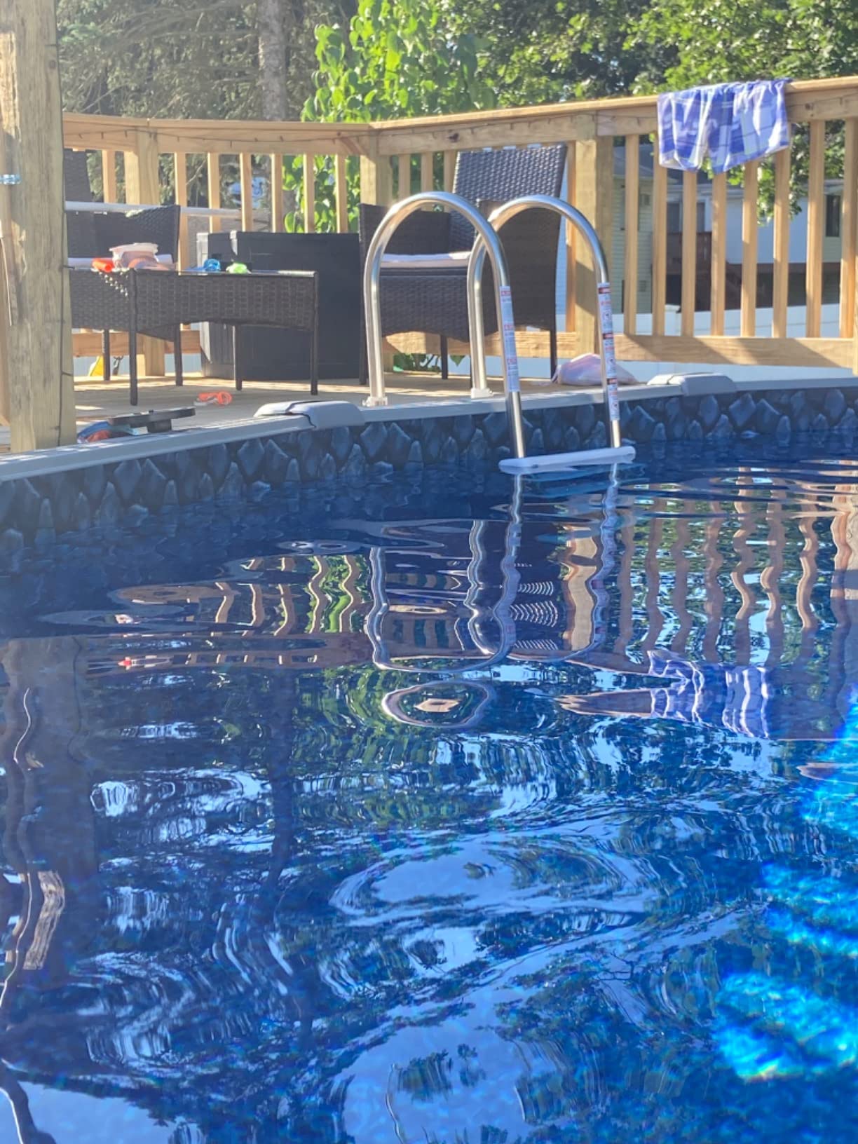 SWIMLINE HYDROTOOLS Stainless Steel Pool Ladder - Heavy Duty Swimming Step Accessory, In-Ground, 52.5