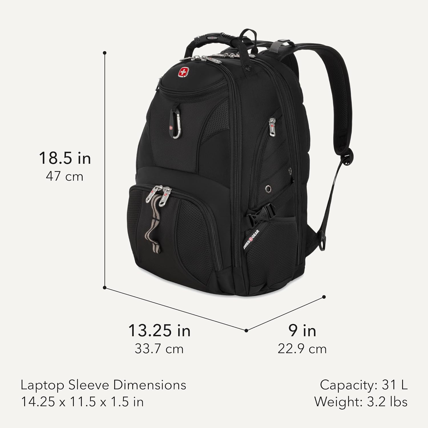 SWISSGEAR 1900 ScanSmart Laptop Backpack, Fits Most 17-Inch Laptops, TSA-Friendly Lay-Flat Design, RFID Protection, and Tablet Pocket, Black, 31L customer photo 2