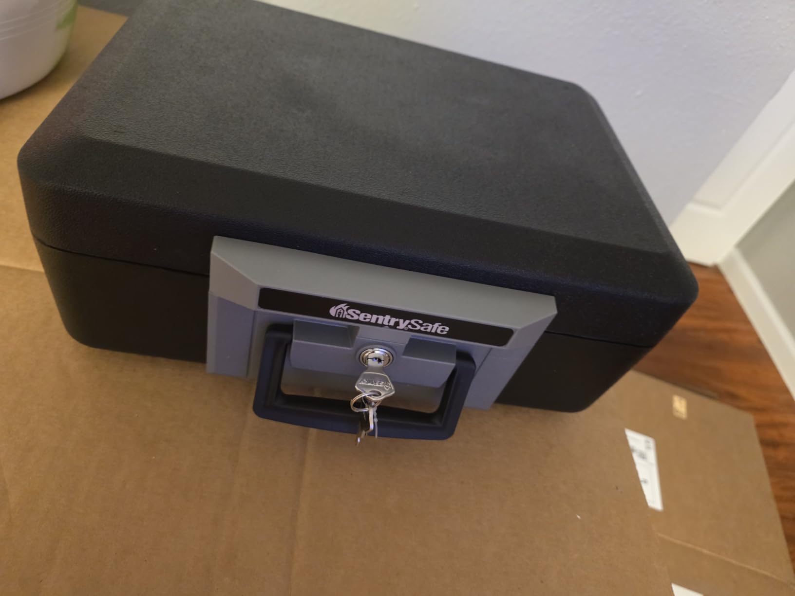 SentrySafe Fireproof Safe Box with Key Lock, Chest Safe with Carrying Handle to Secure Money, Jewelry, Documents, 0.25 Cubic Feet, 1160 customer photo 1
