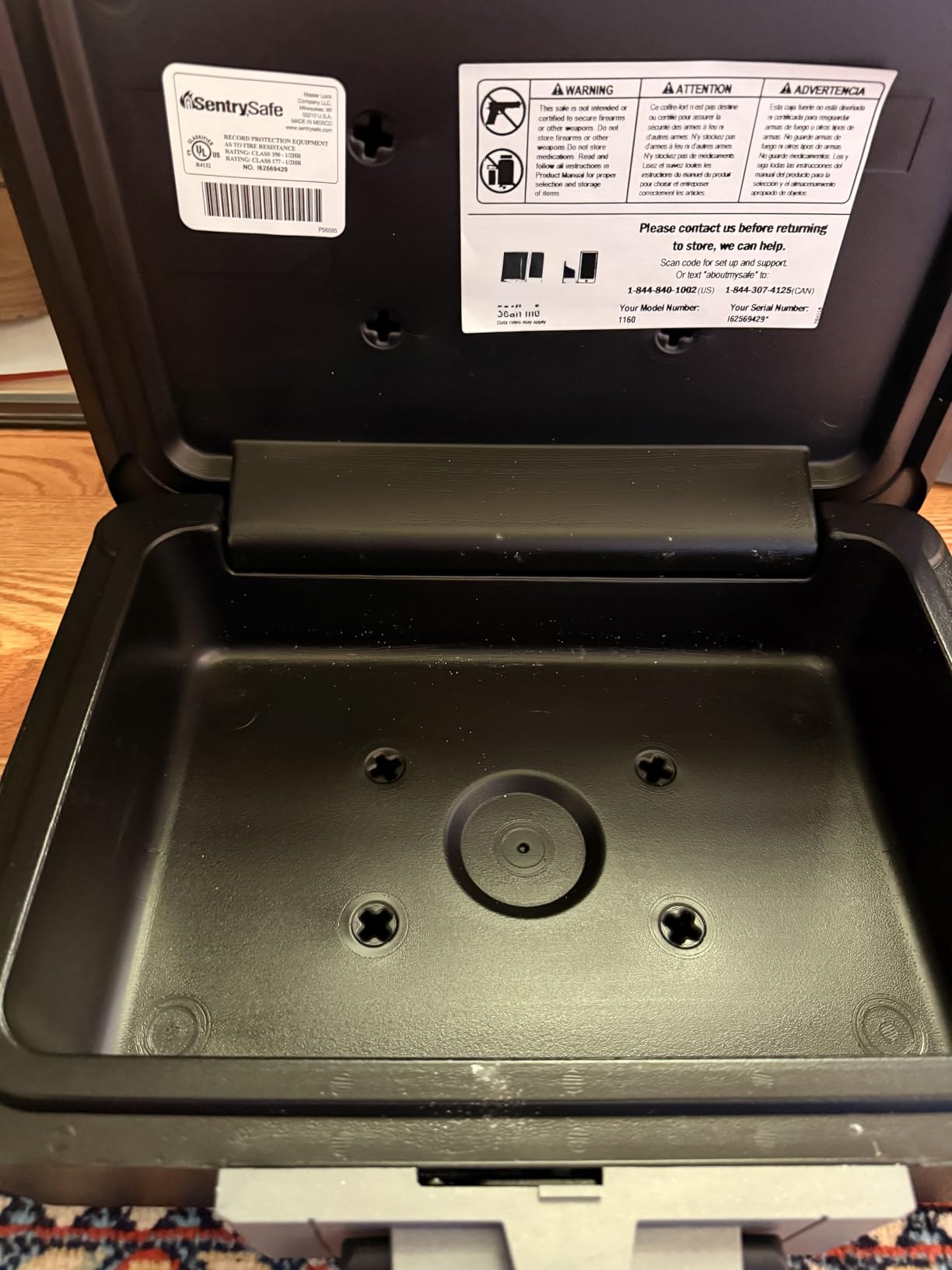 SentrySafe Fireproof Safe Box with Key Lock, Chest Safe with Carrying Handle to Secure Money, Jewelry, Documents, 0.25 Cubic Feet, 1160 customer photo 2