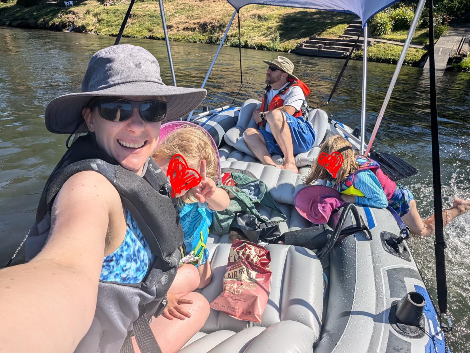 INTEX Excursion 5-Person Inflatable Fishing Boat River Raft Set with Oars | 68325EP - Portable Boat with Extra Wide Cockpit and High-Ouput Hand Pump, 12ft x 5ft 6in customer photo 1