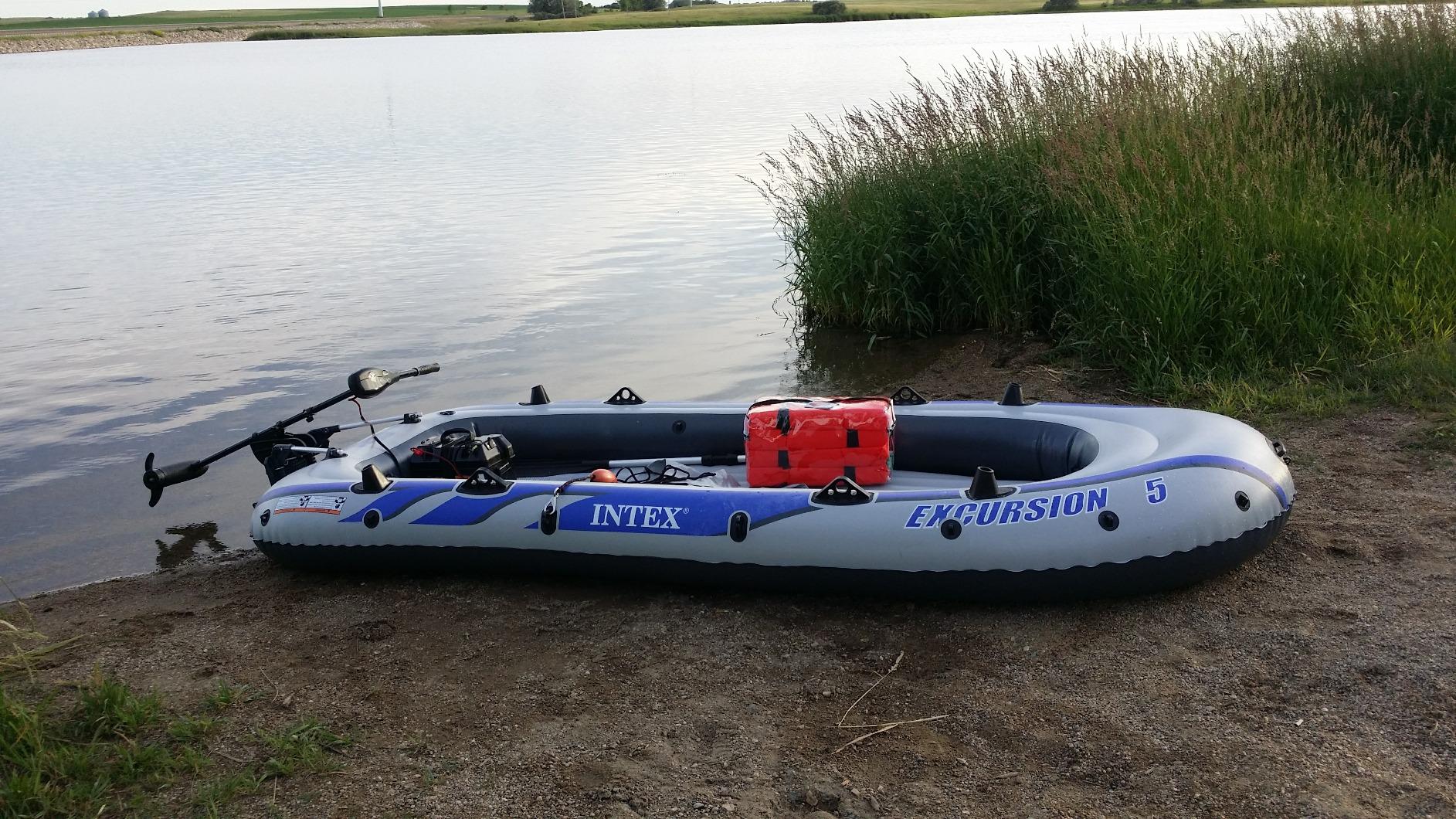 INTEX Excursion 5-Person Inflatable Fishing Boat River Raft Set with Oars | 68325EP - Portable Boat with Extra Wide Cockpit and High-Ouput Hand Pump, 12ft x 5ft 6in customer photo 2