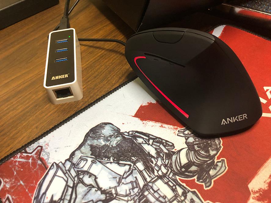 Anker USB Wired Vertical Mouse, Ergonomic Mouse for Computer and Laptops | Vertical Mouse with 5 Buttons, 1000/1600 DPI, Optical Technology, USB Corded for Computer and Laptop, Black customer photo 1
