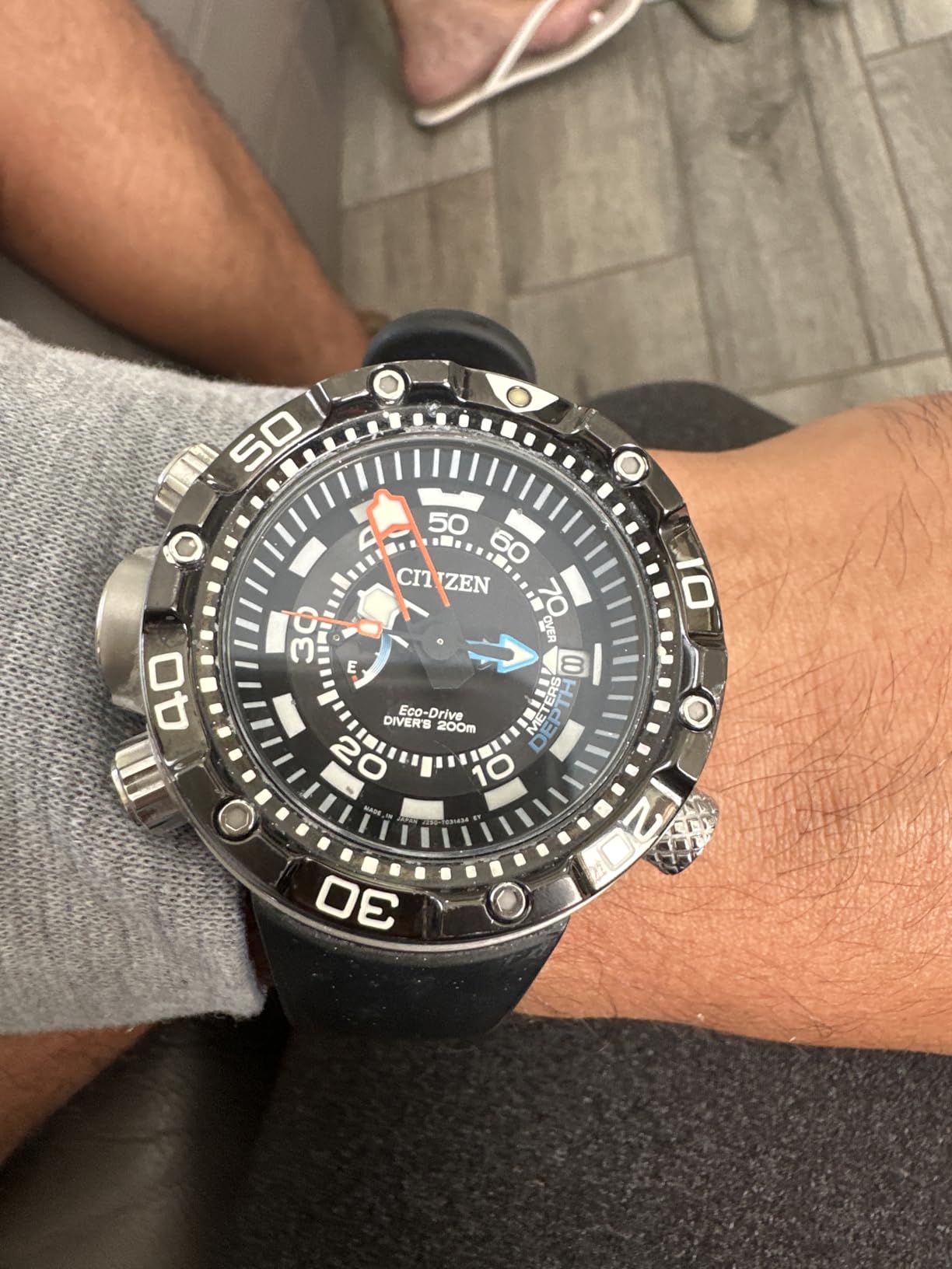 Citizen Men's Eco-Drive Promaster Sea Aqualand Depth Meter Watch in Stainless Steel with Black Polyurethane Strap customer photo 1