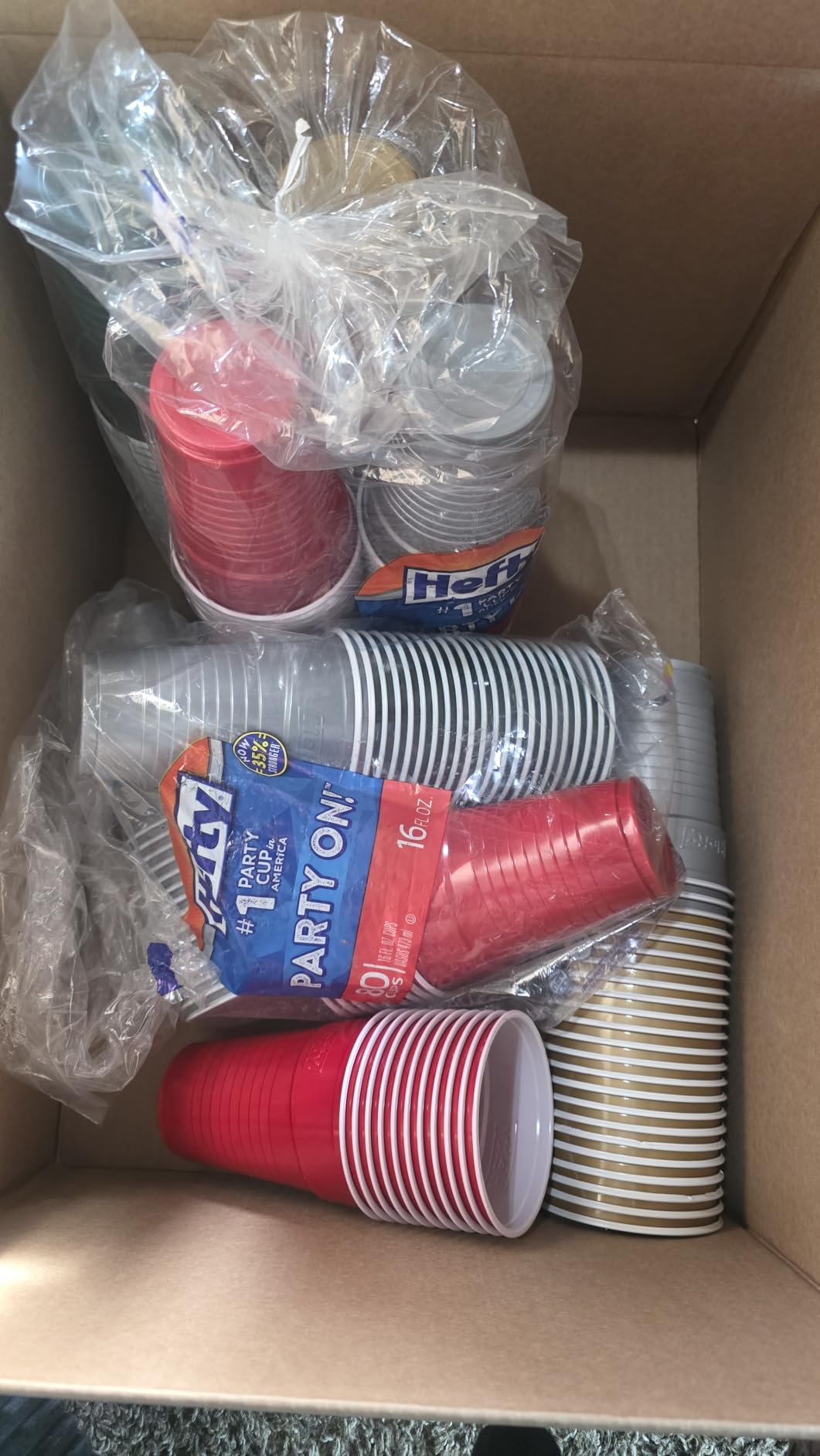 Hefty Party On Disposable Plastic Cups, Assorted, 16 Ounce, 100 Count customer photo 1
