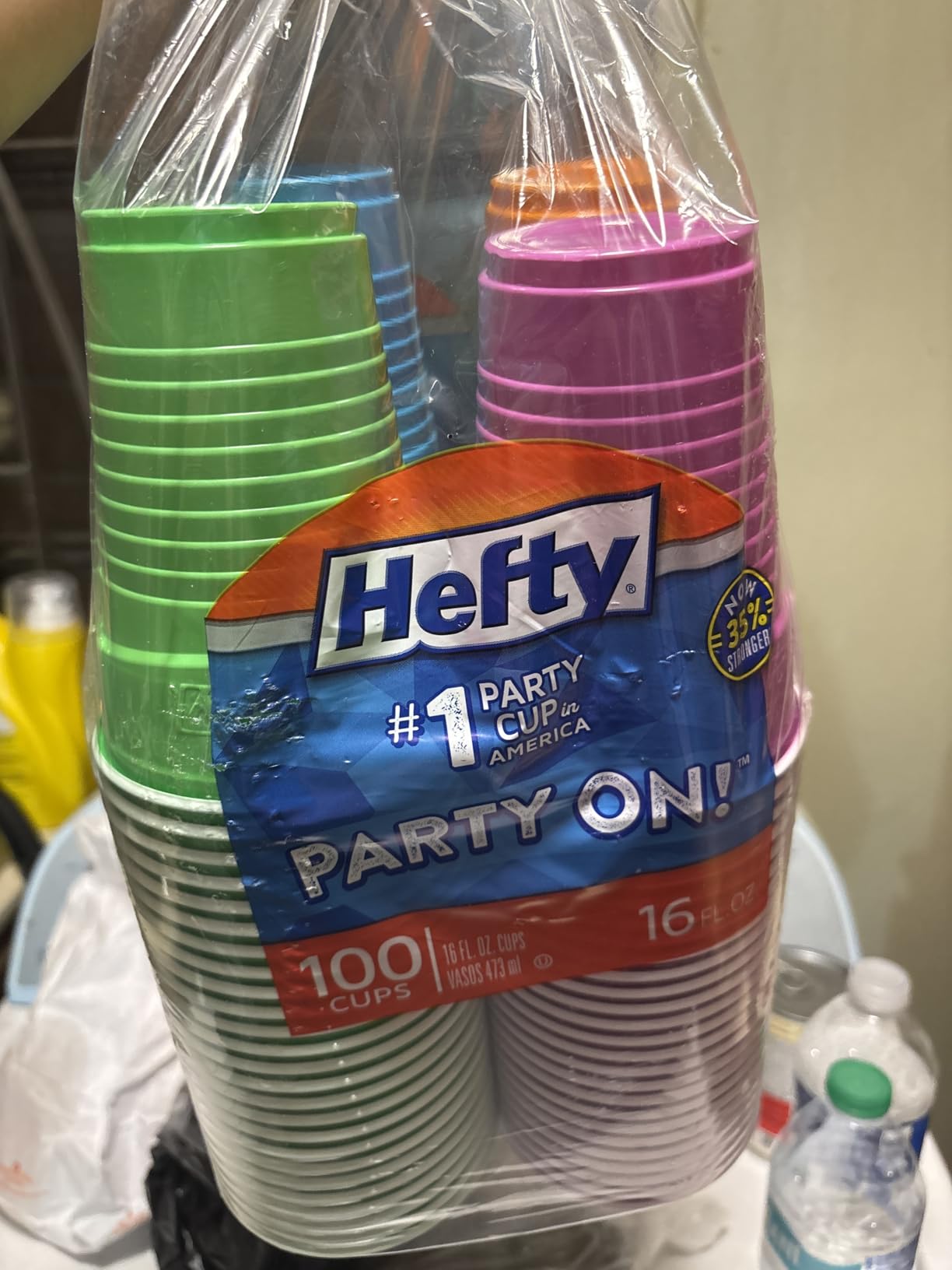 Hefty Party On Disposable Plastic Cups, Assorted, 16 Ounce, 100 Count customer photo 2