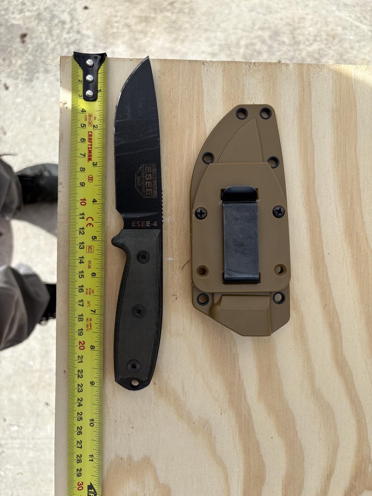 ESEE 4P Survival Knife - Field Tested Fixed Blade Knife with Molded Polymer Sheath and Clip Plate, Full Tang, Plain Edge customer photo 2