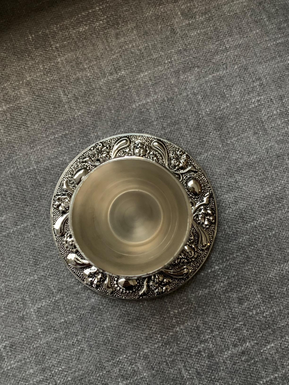 Ner Mitzvah Kiddush Cup and Tray - Premium Quality Nickel Plated Wine Cup - For Shabbat and Havdalah - Judaica Shabbos and Holiday Gift customer photo 2