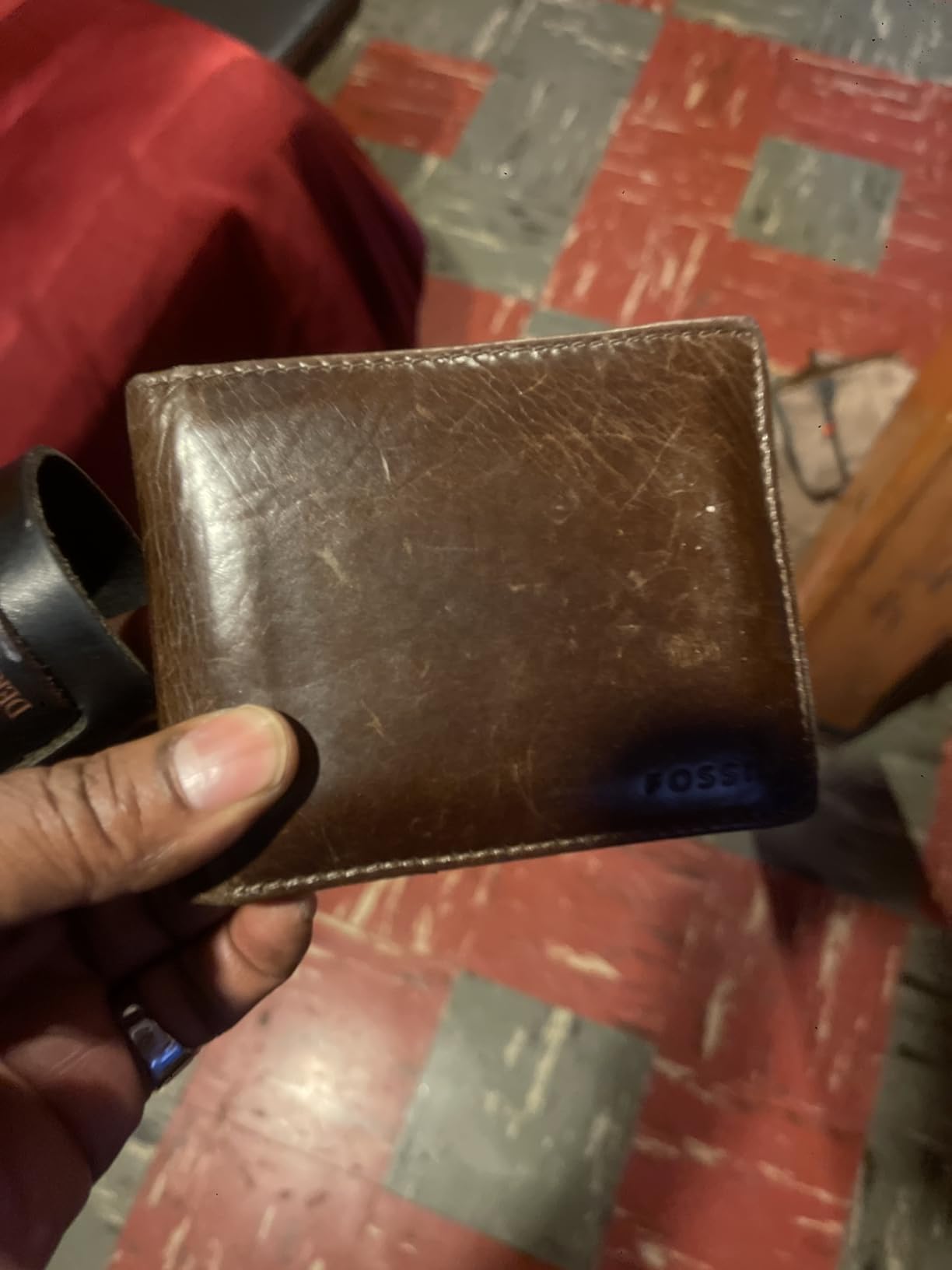 Men's Wallet, Derrick Leather RFID-Blocking Wallet, Bifold with Flip ID, Brown customer photo 2