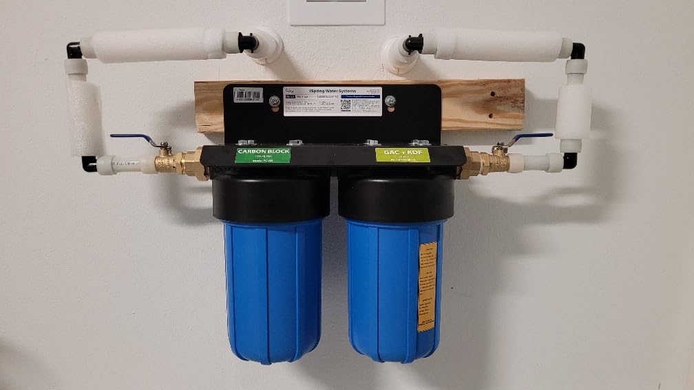 iSpring WGB21B 2-Stage Whole House Water Filtration System, with 10
