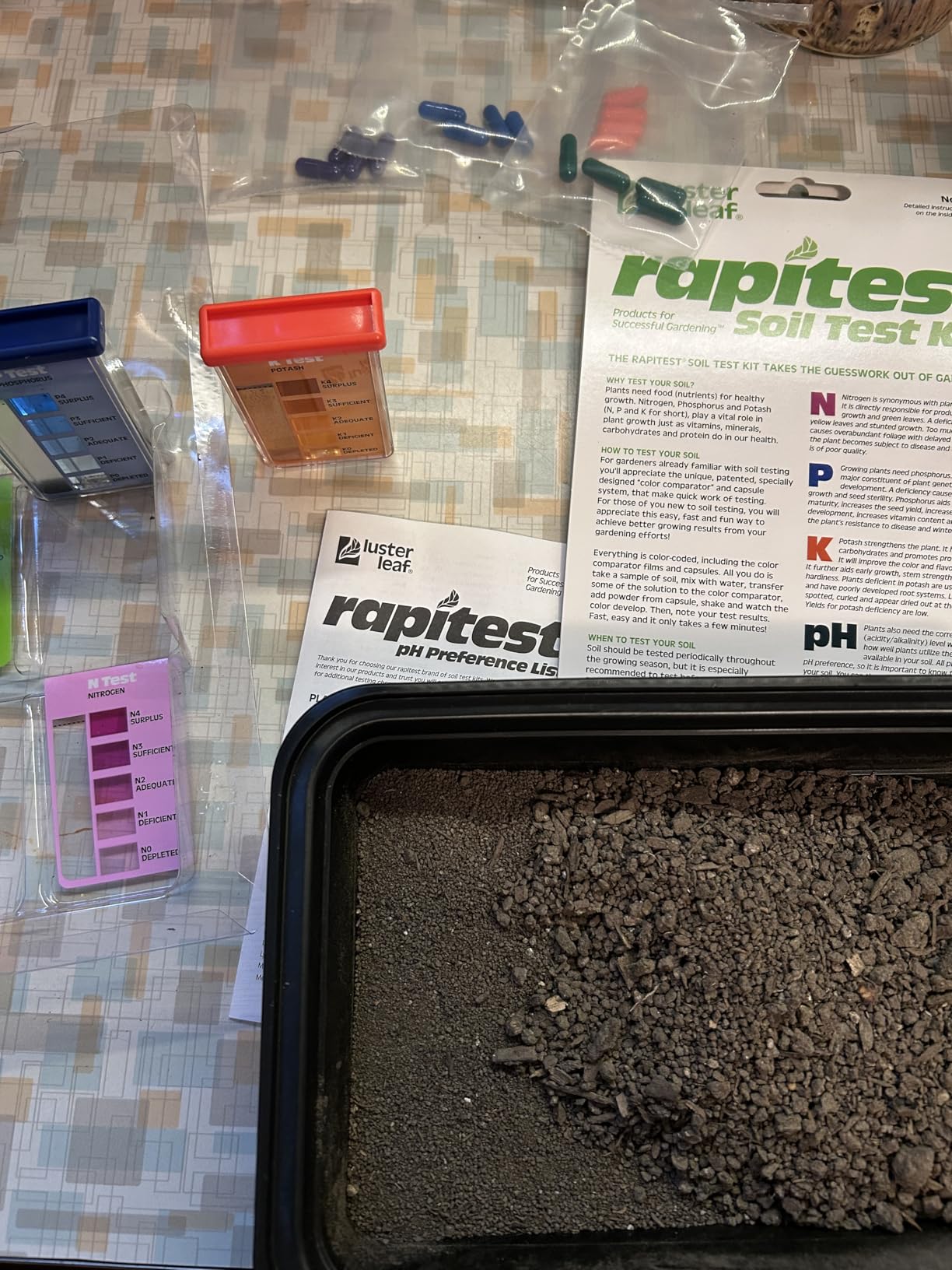 Rapitest Soil Test Kit for Gardens, Vegetables, Flowers and Lawns. USA designed and assembled soil tester completely, quickly and accurately measures/analyzes soil pH acidity and garden nutrients customer photo 2