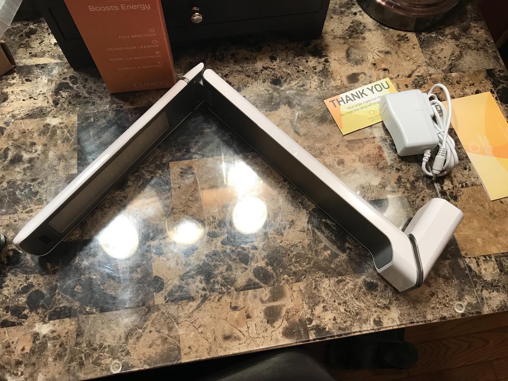Circadian Optics Lumos 10,000 Lux Light Therapy Lamp | Seen On Shark Tank | Sun Lamp For Seasonal Blues | Ultra Bright White Light Therapy | 10,000 LUX | UV-Free | Full-Spectrum | Adjustable Panel customer photo 2